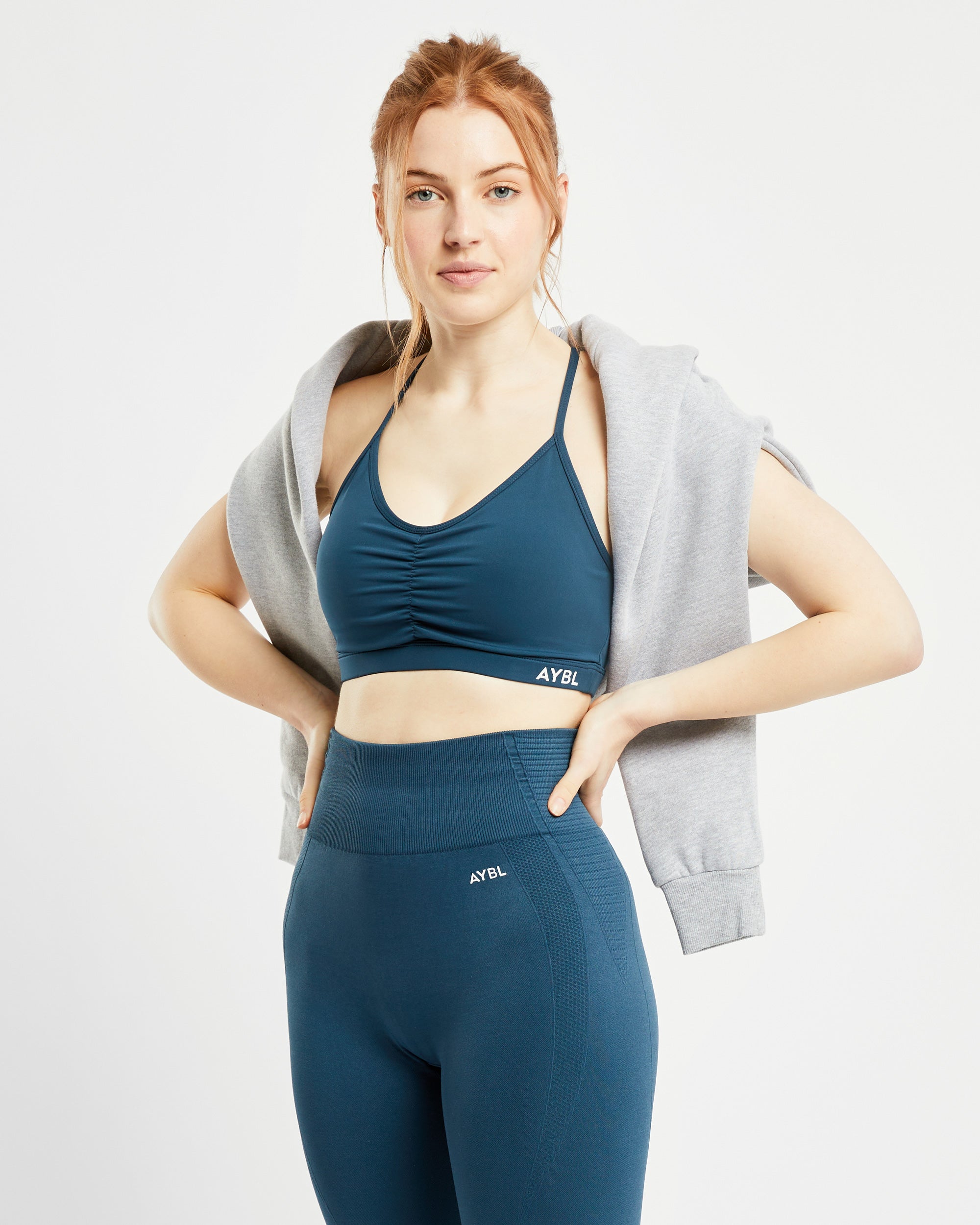 Essential Ruched Sports Bra - Marine Bleu