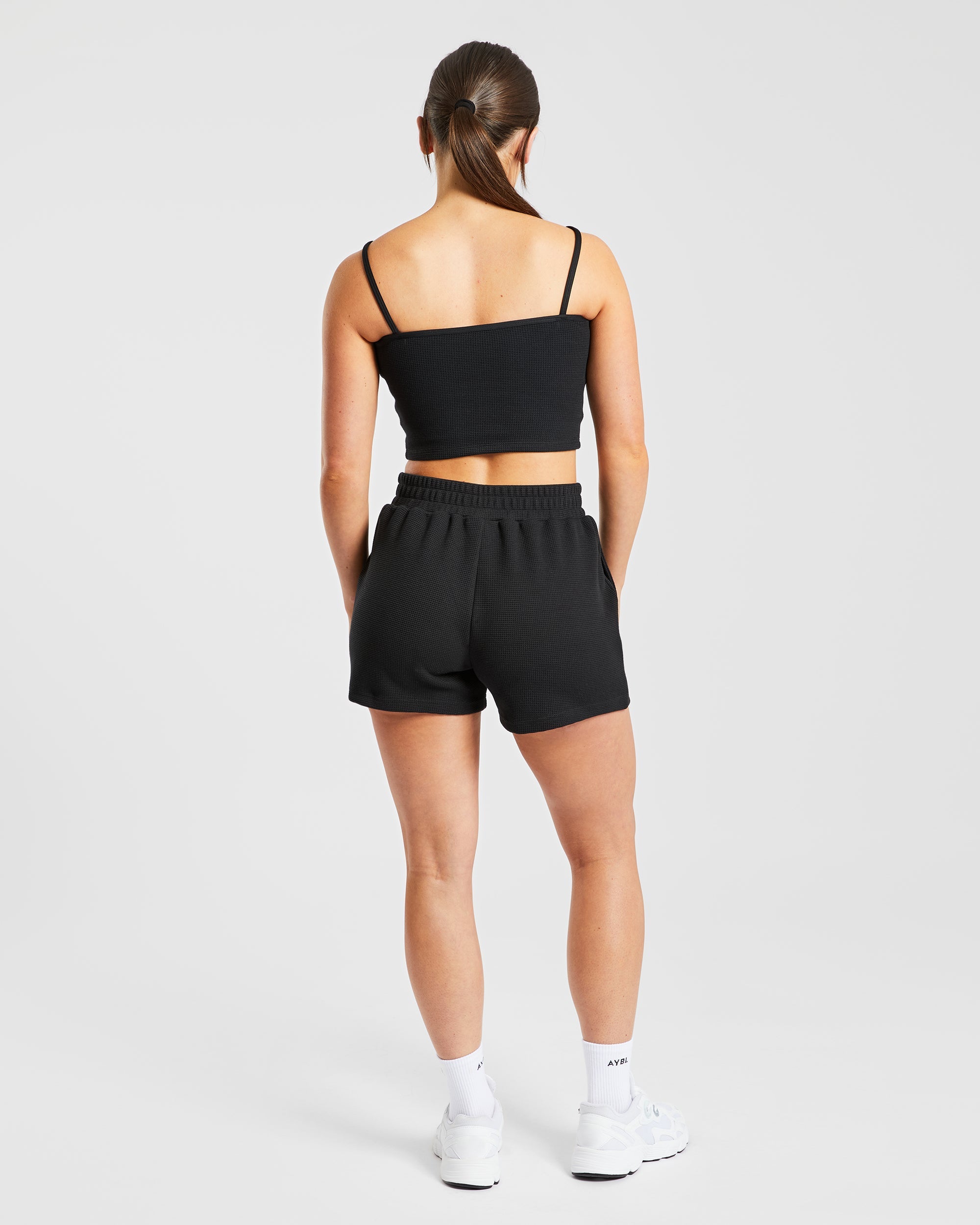 Waffle Crop Vest - Noir