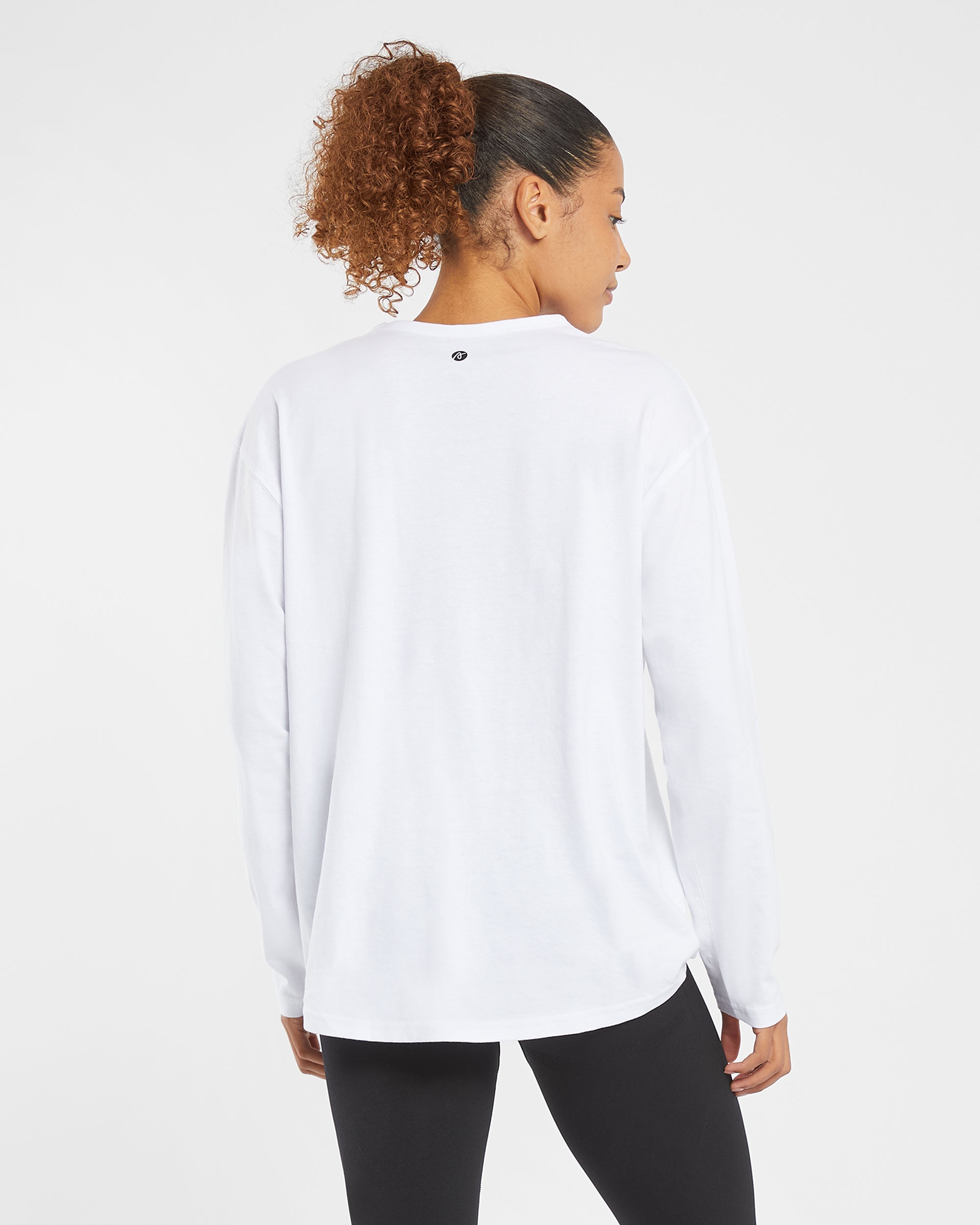 Essential Oversized Long Sleeve T Shirt - Blanc
