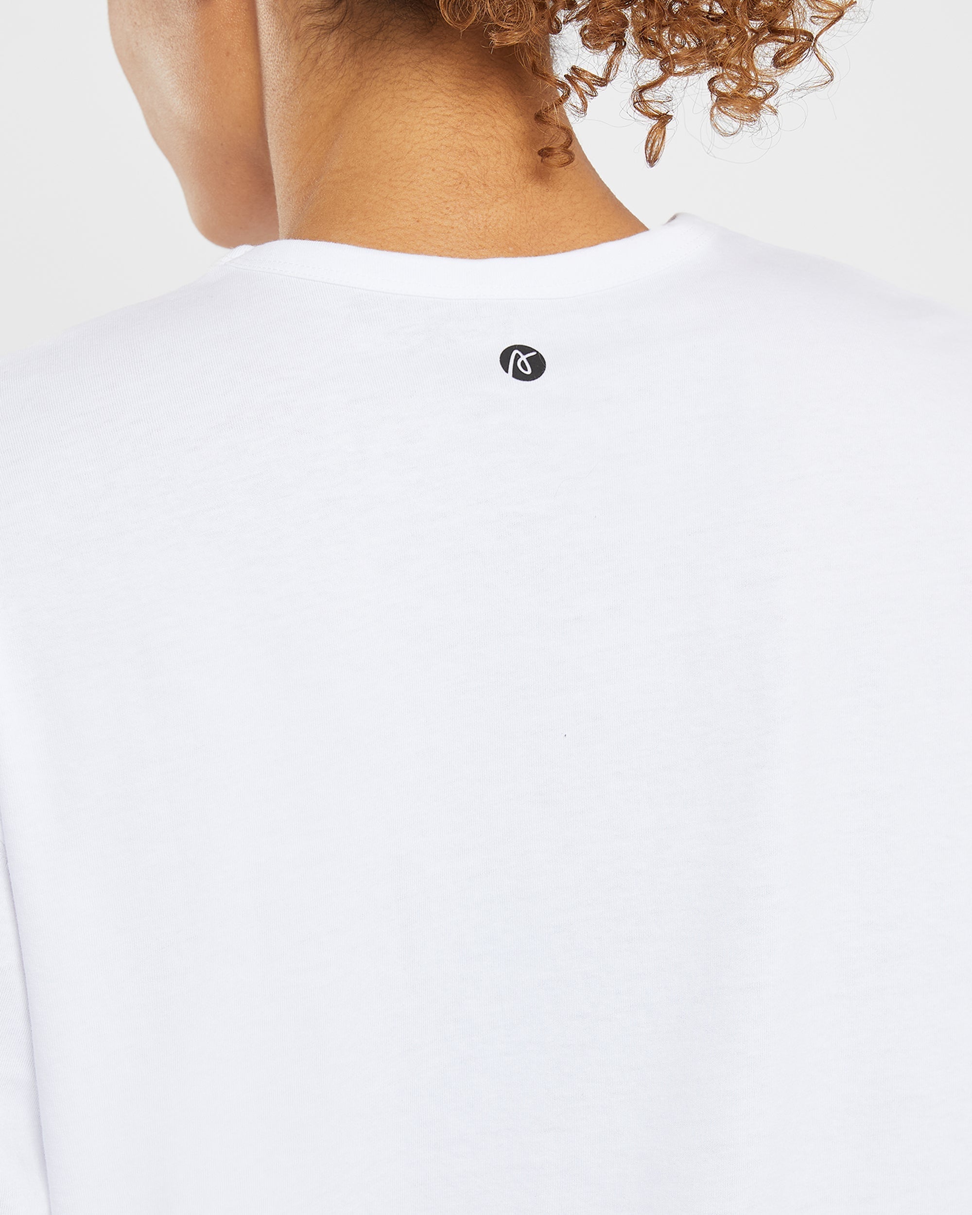 Essential Oversized Long Sleeve T Shirt - Blanc