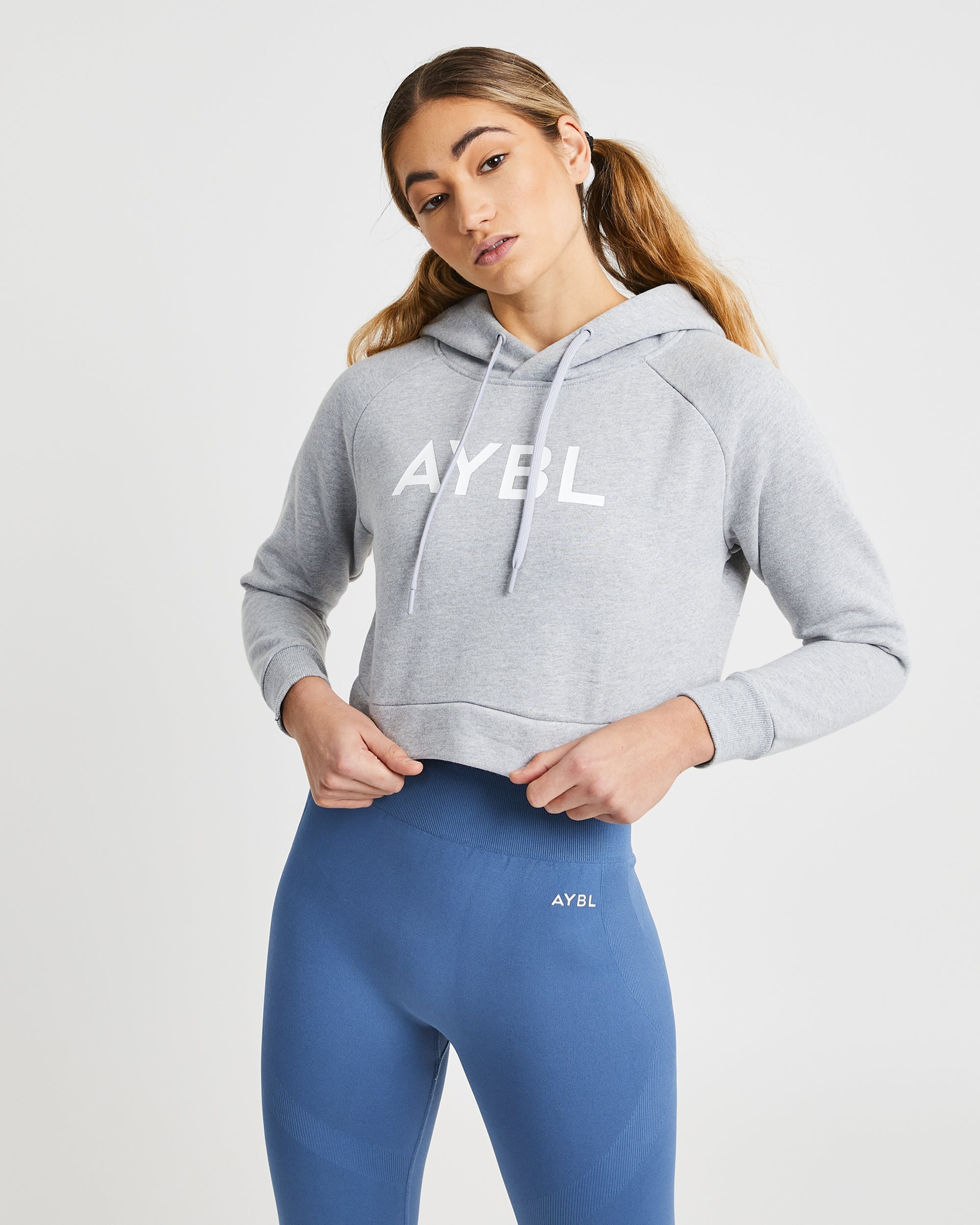 Staple Crop Hoodie - Light Gris