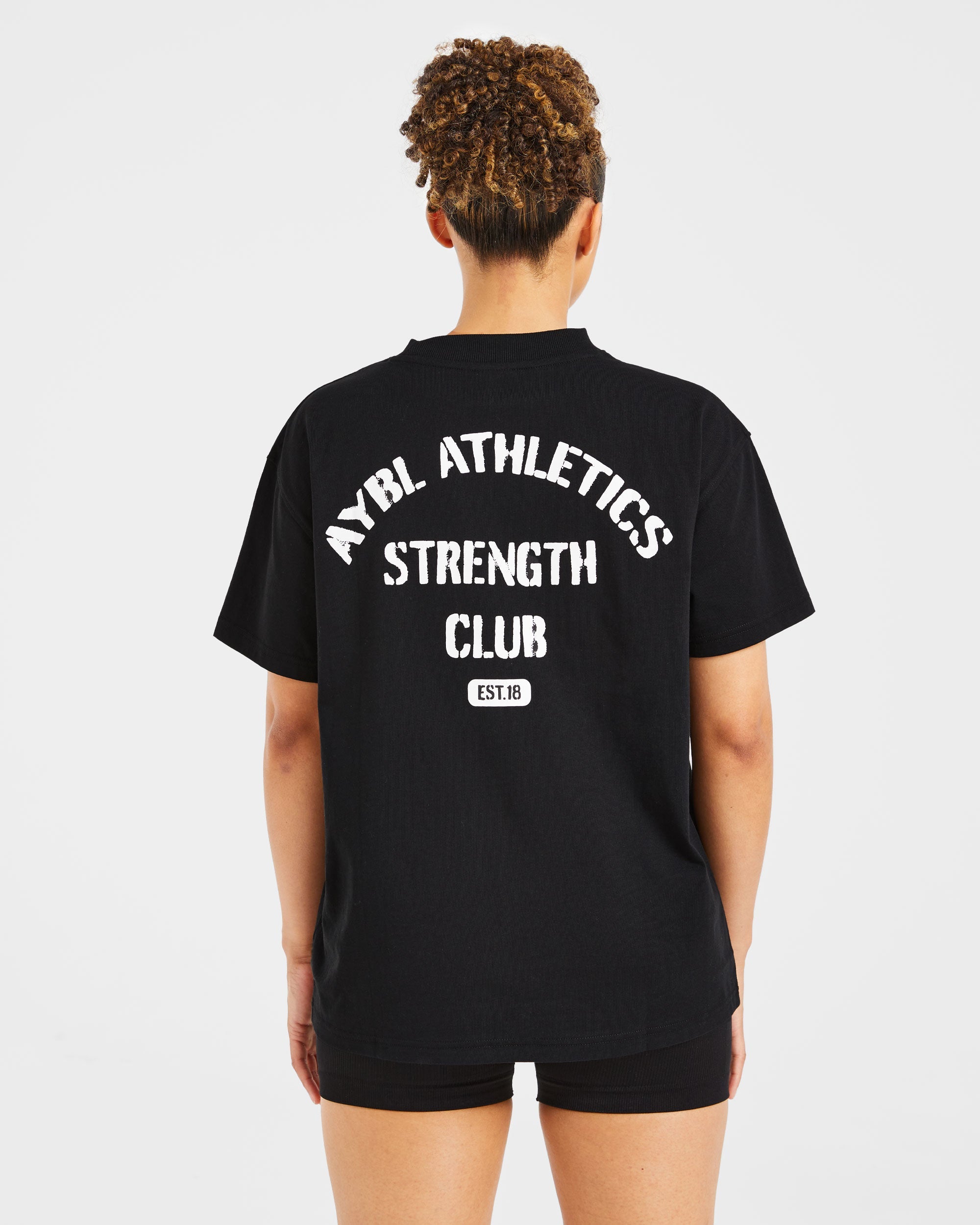 Athletics Strength Club Oversized T Shirt - Noir