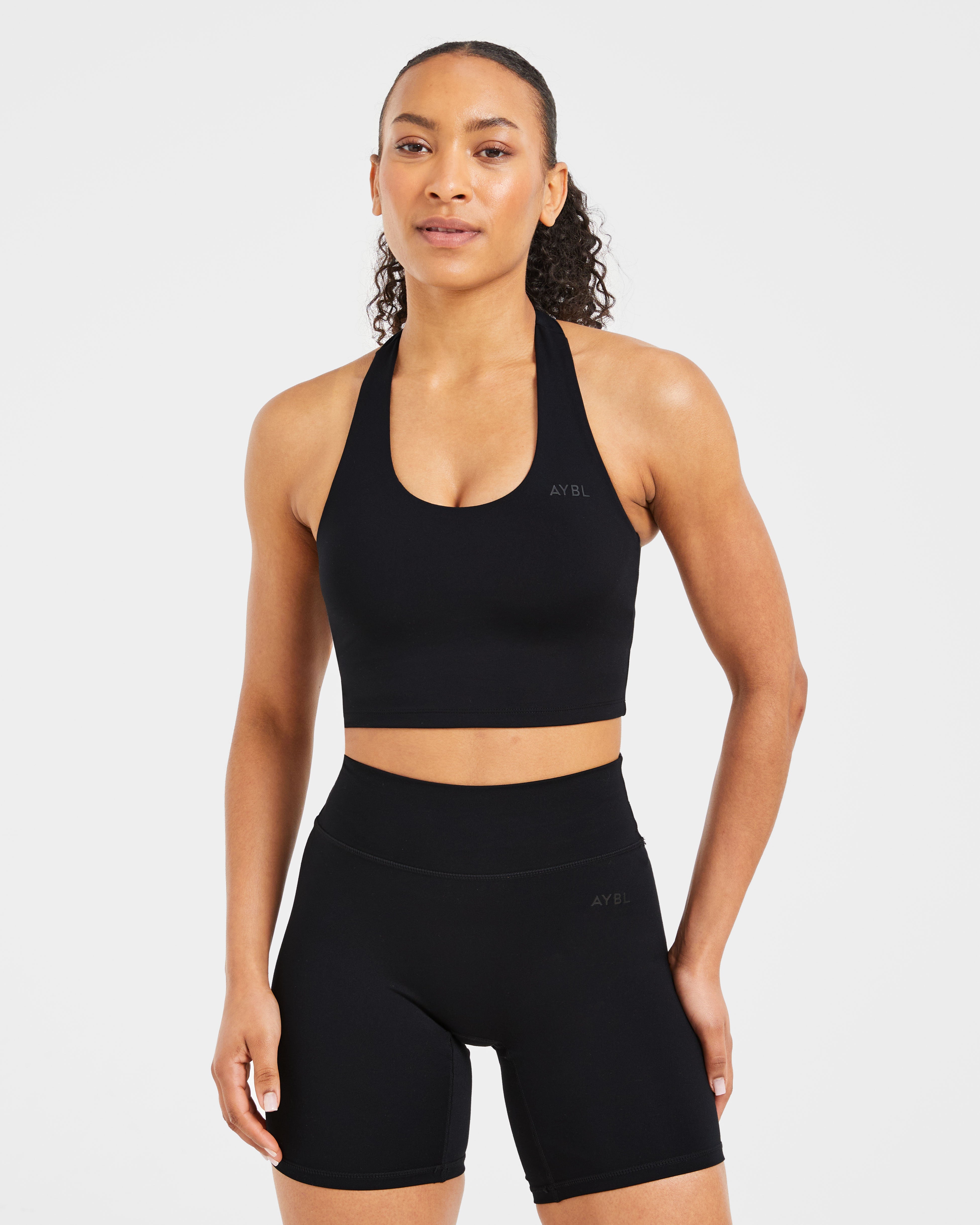 Staple Halterneck Crop Top - Noir