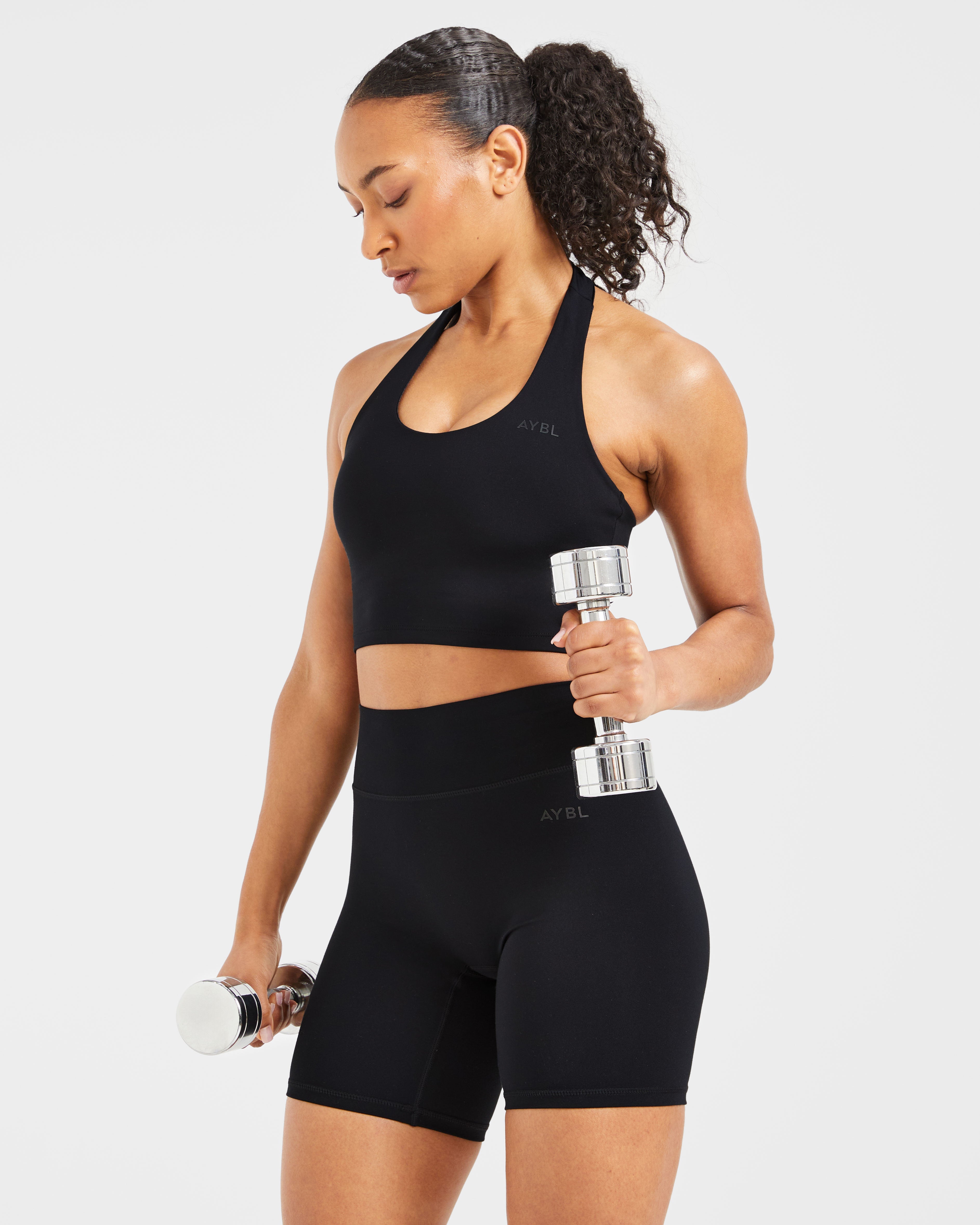 Staple Halterneck Crop Top - Noir