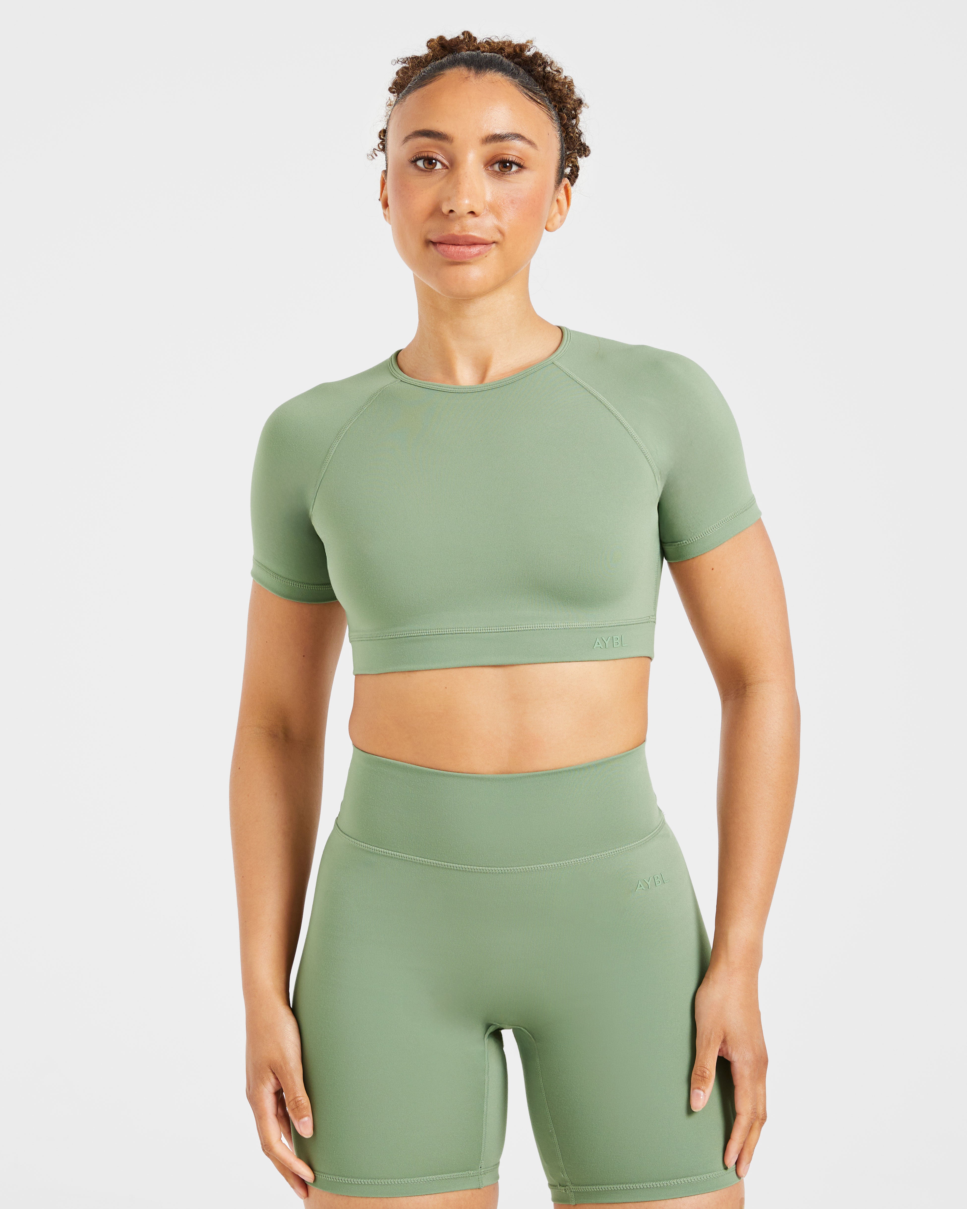 Staple Crop Top - Olive Vert