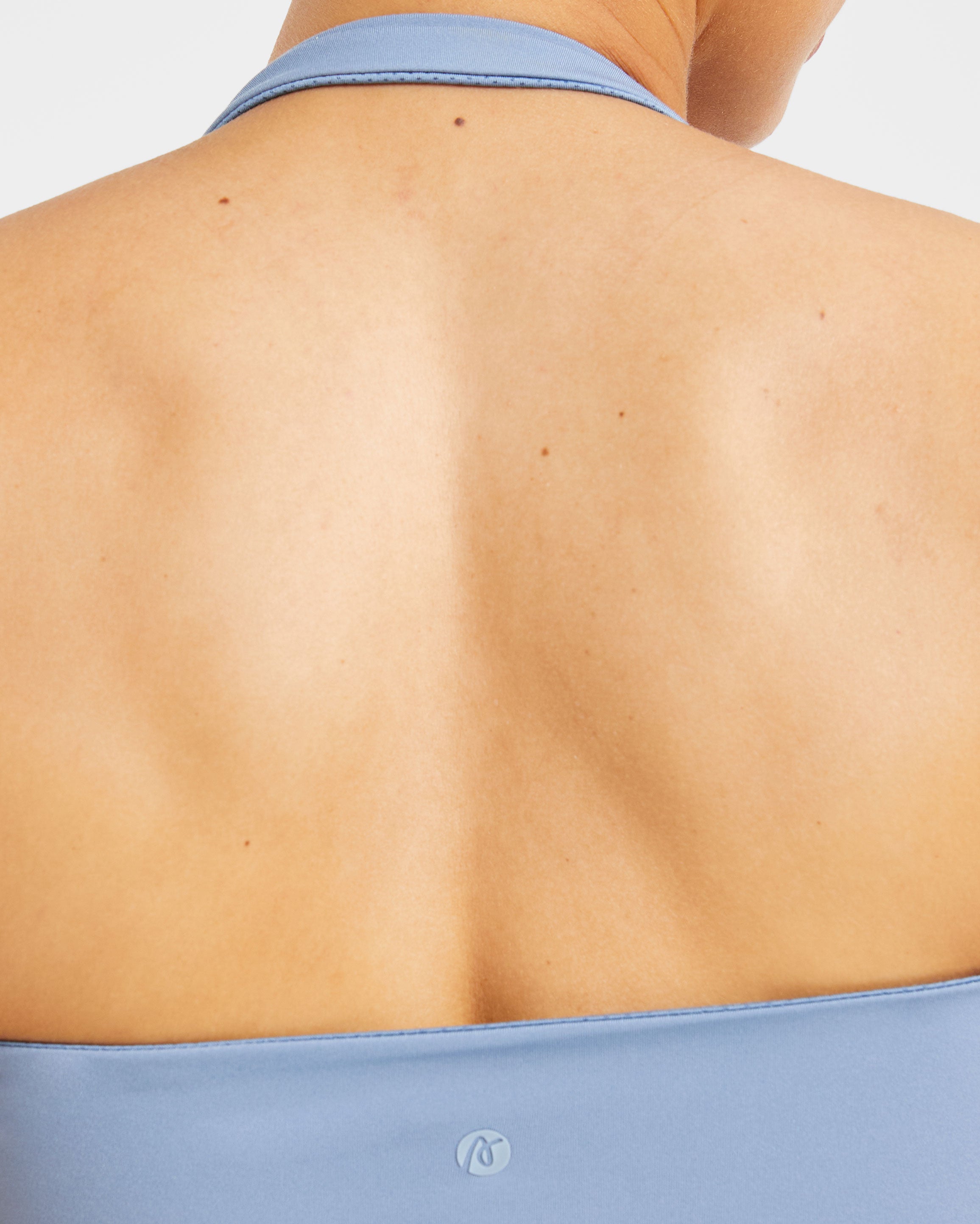 Staple Halterneck Crop Top - Slate Bleu