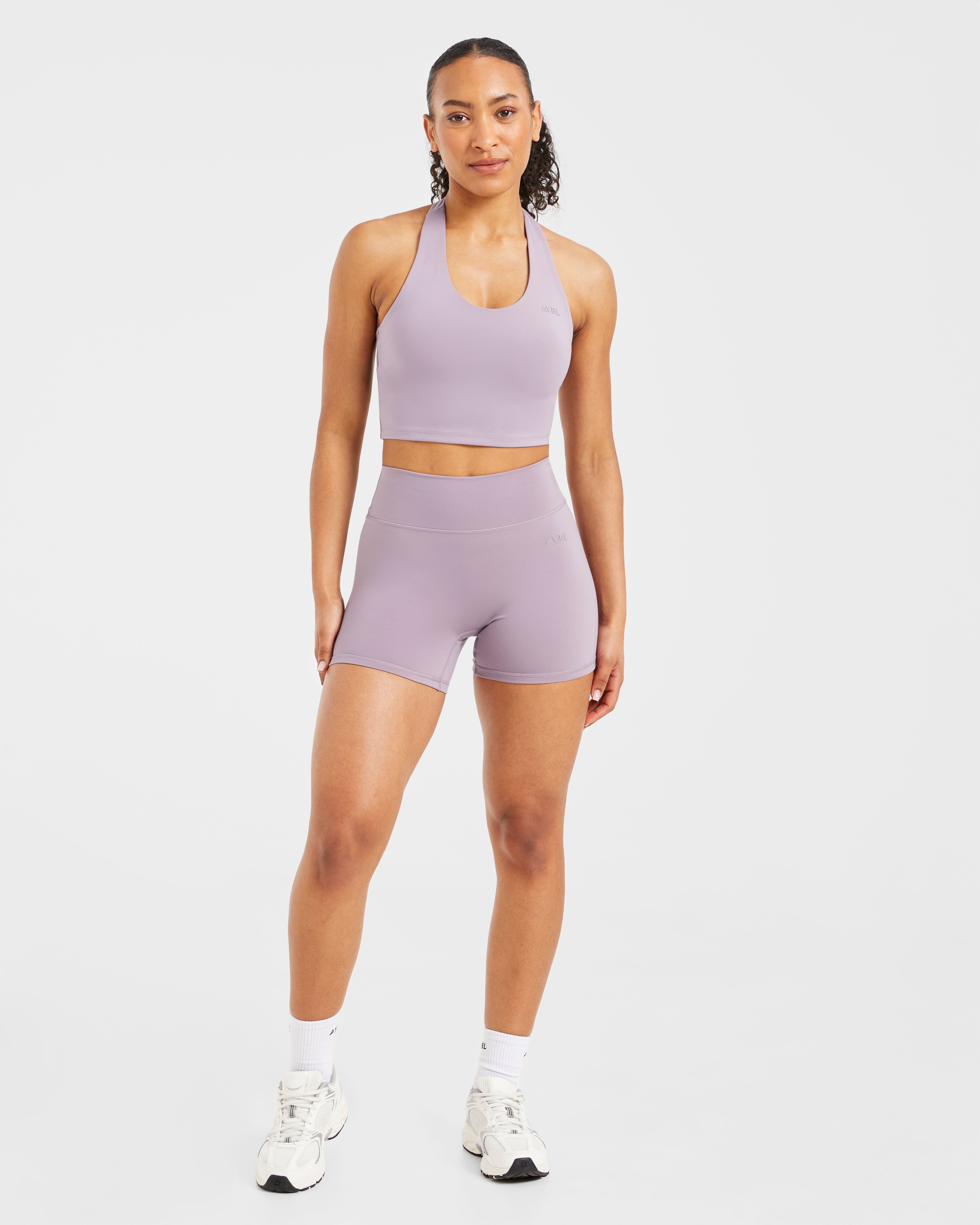 Staple Halterneck Crop Top - Mauve Violet