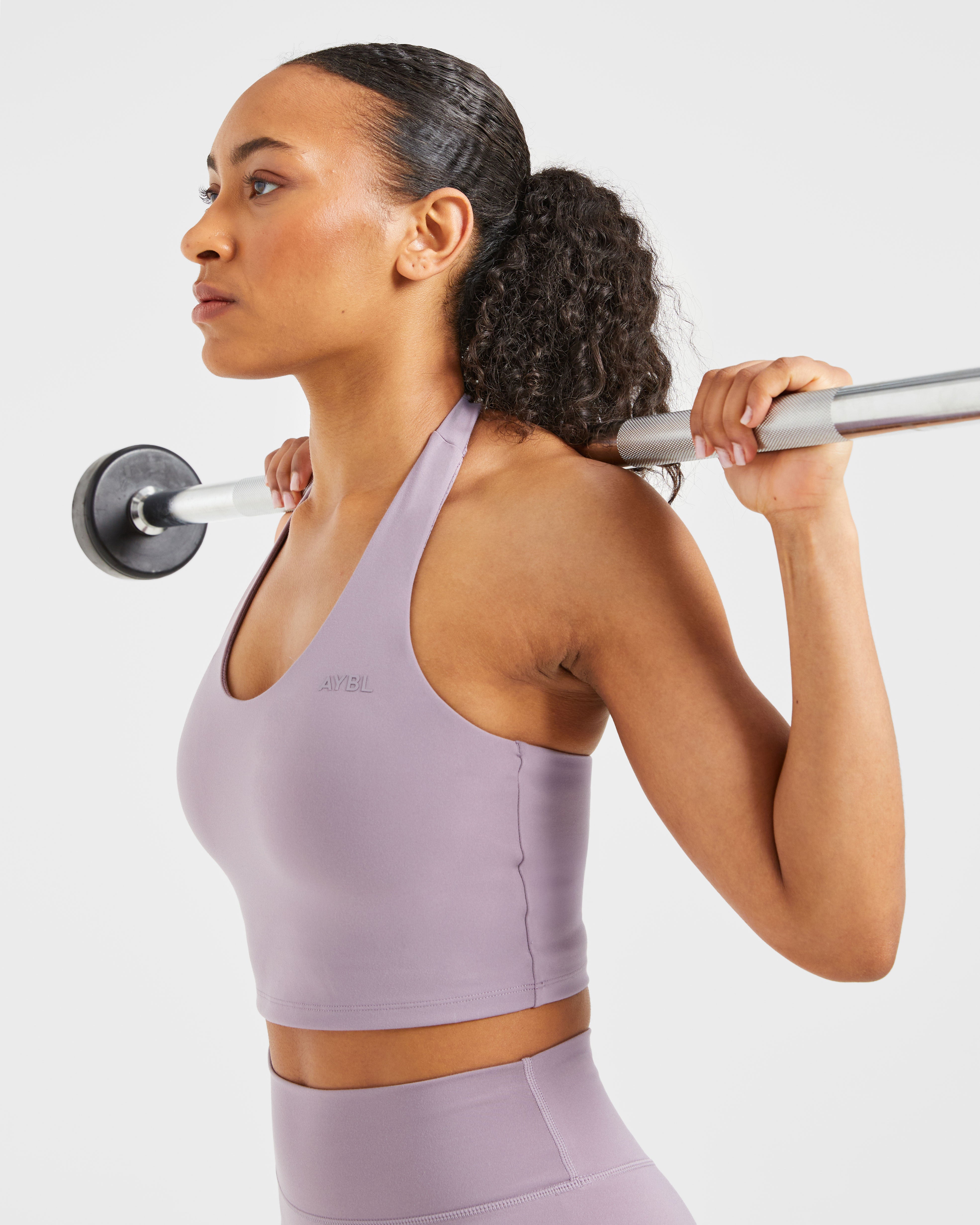 Staple Halterneck Crop Top - Mauve Violet