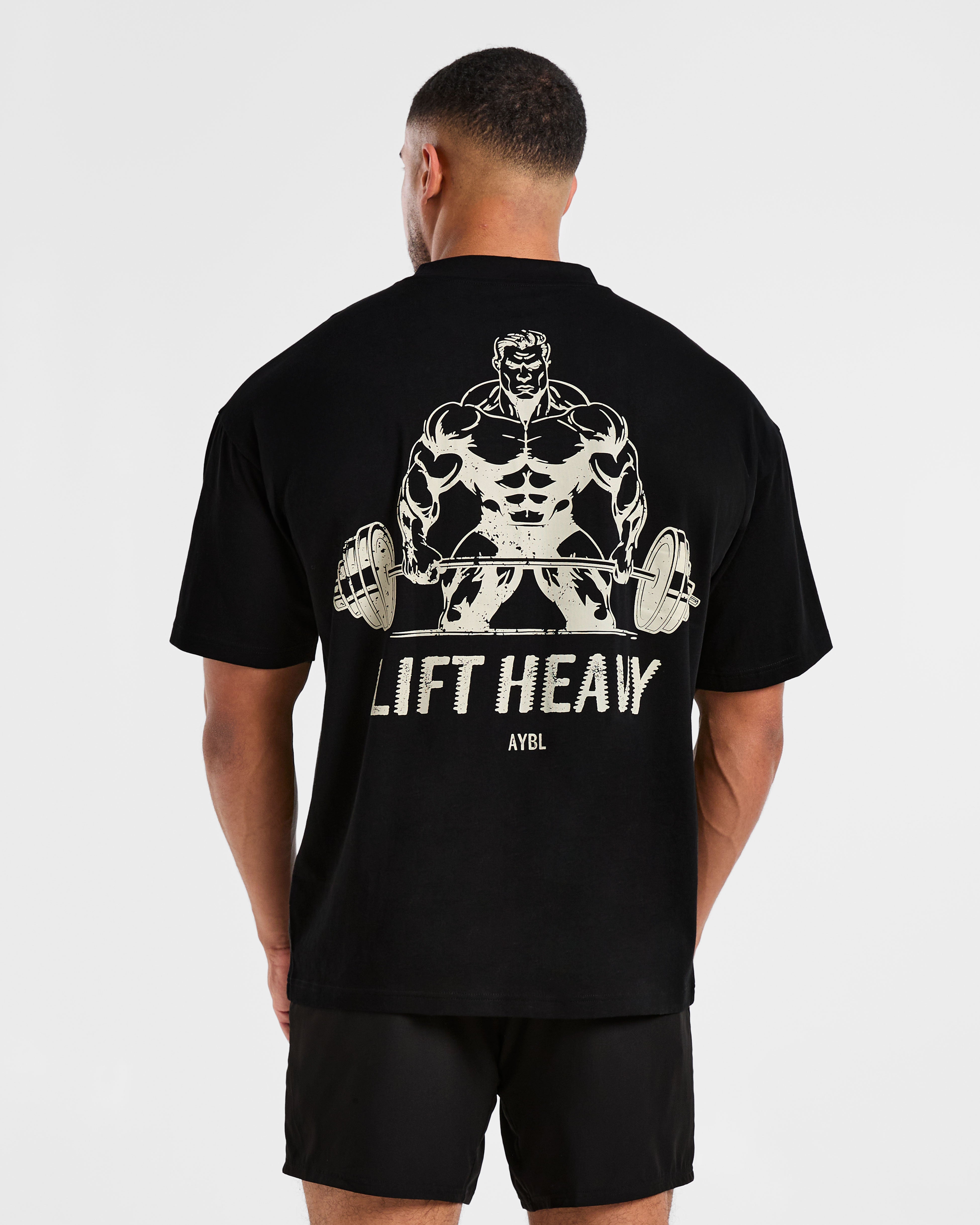 Lift Heavy Oversized T Shirt - Noir/Off Blanc