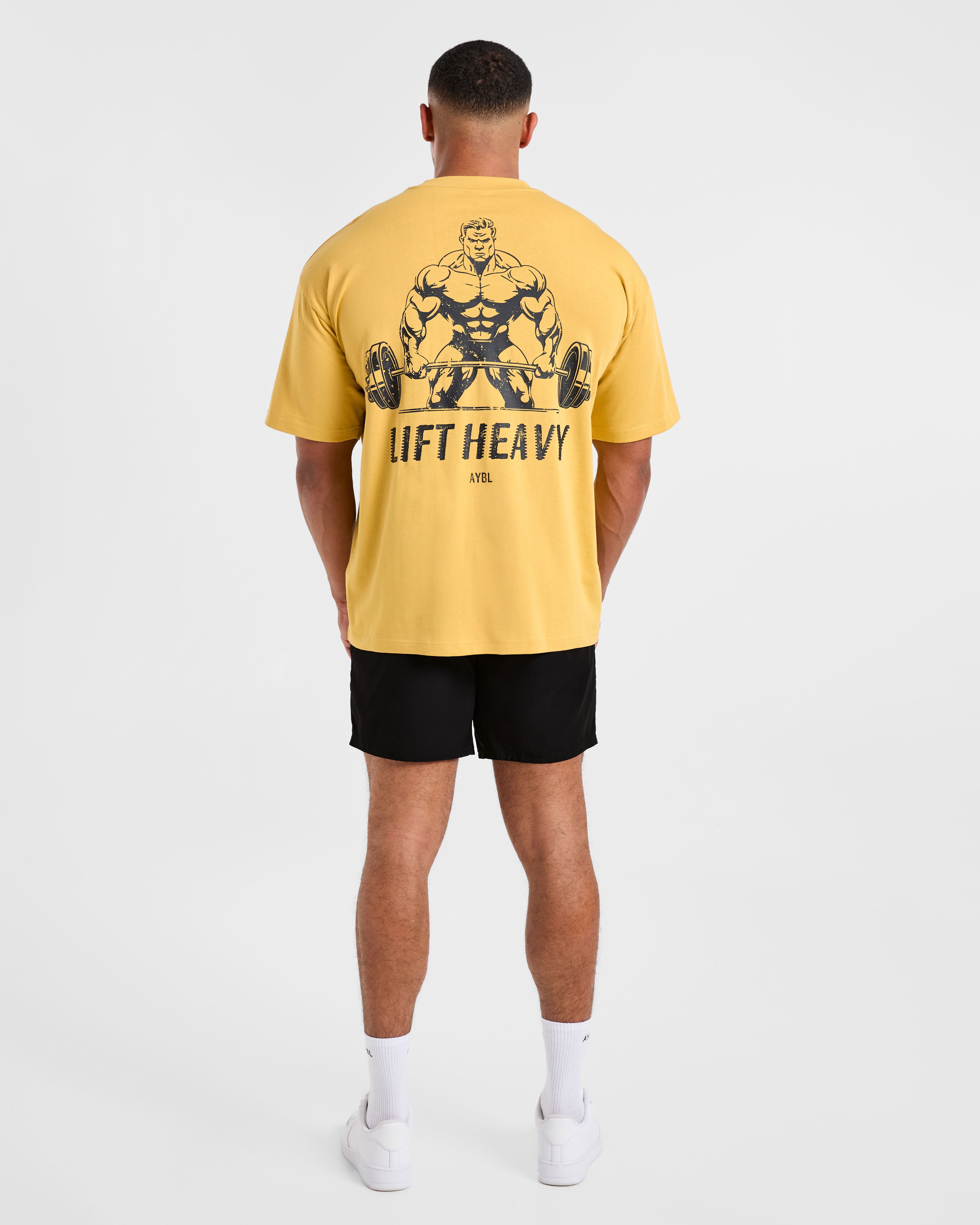 Lift Heavy Oversized T Shirt - Vintage Jaune
