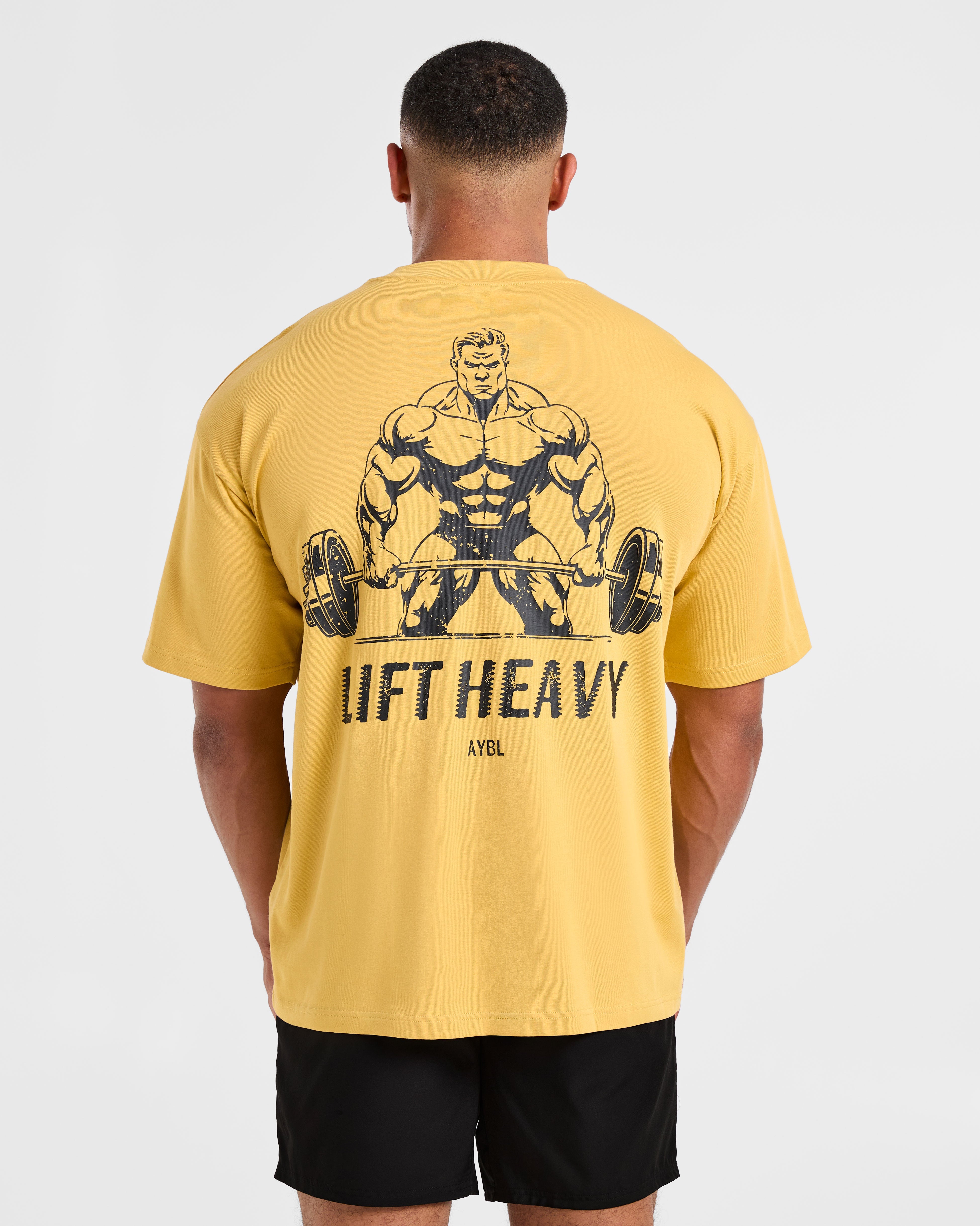 Lift Heavy Oversized T Shirt - Vintage Jaune