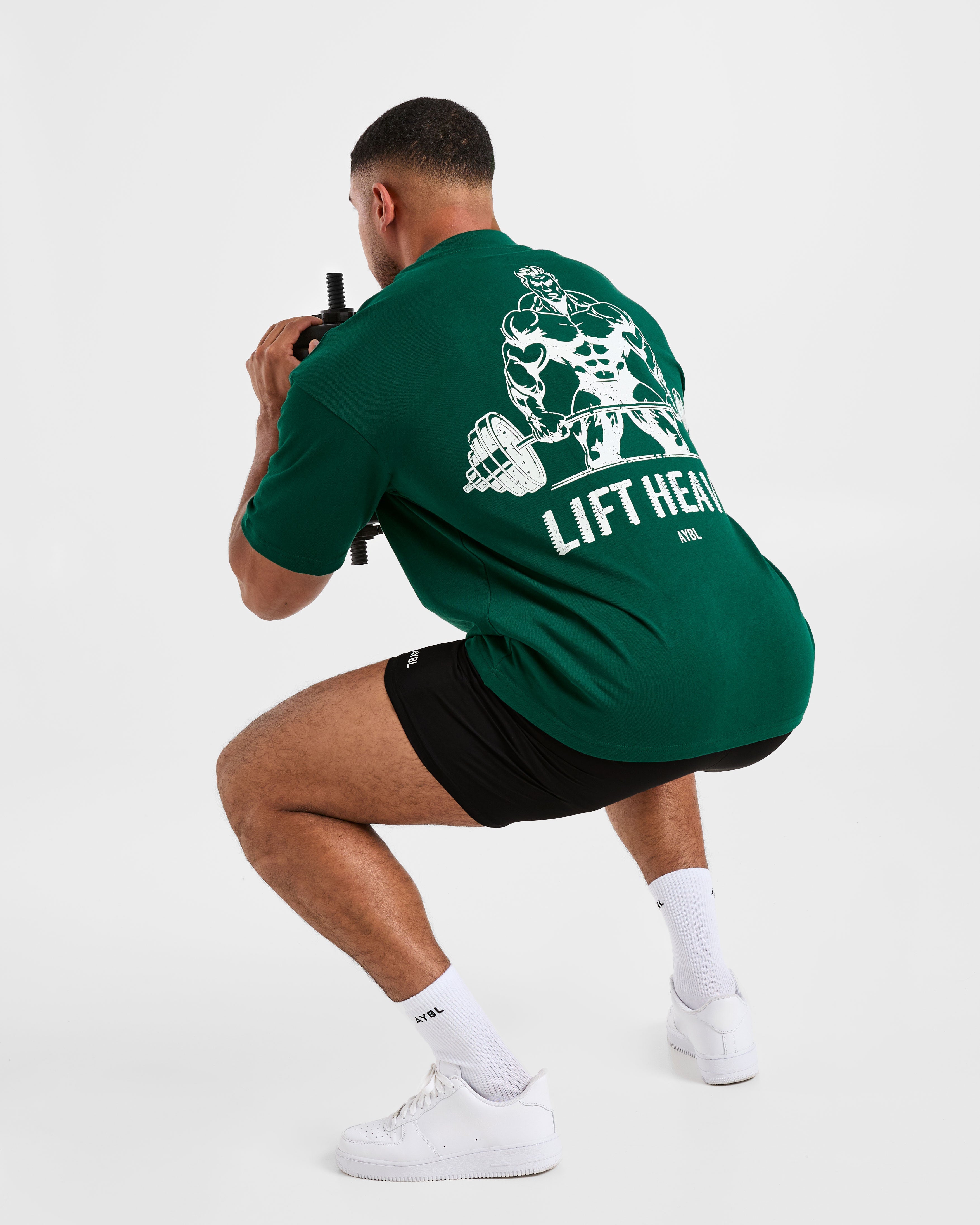 Lift Heavy Oversized T Shirt - Forest Vert