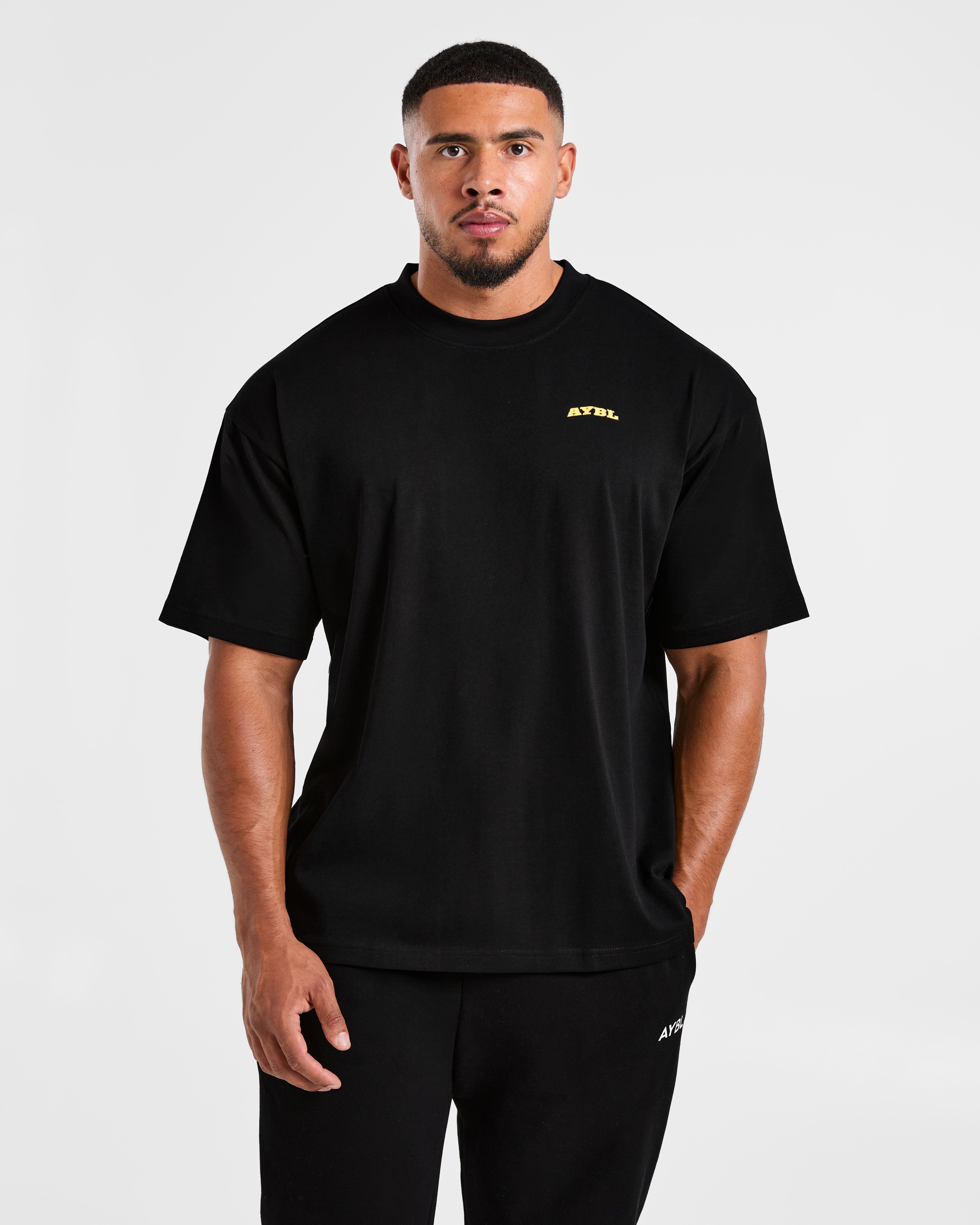 Team AYBL Oversized T Shirt - Noir/Jaune