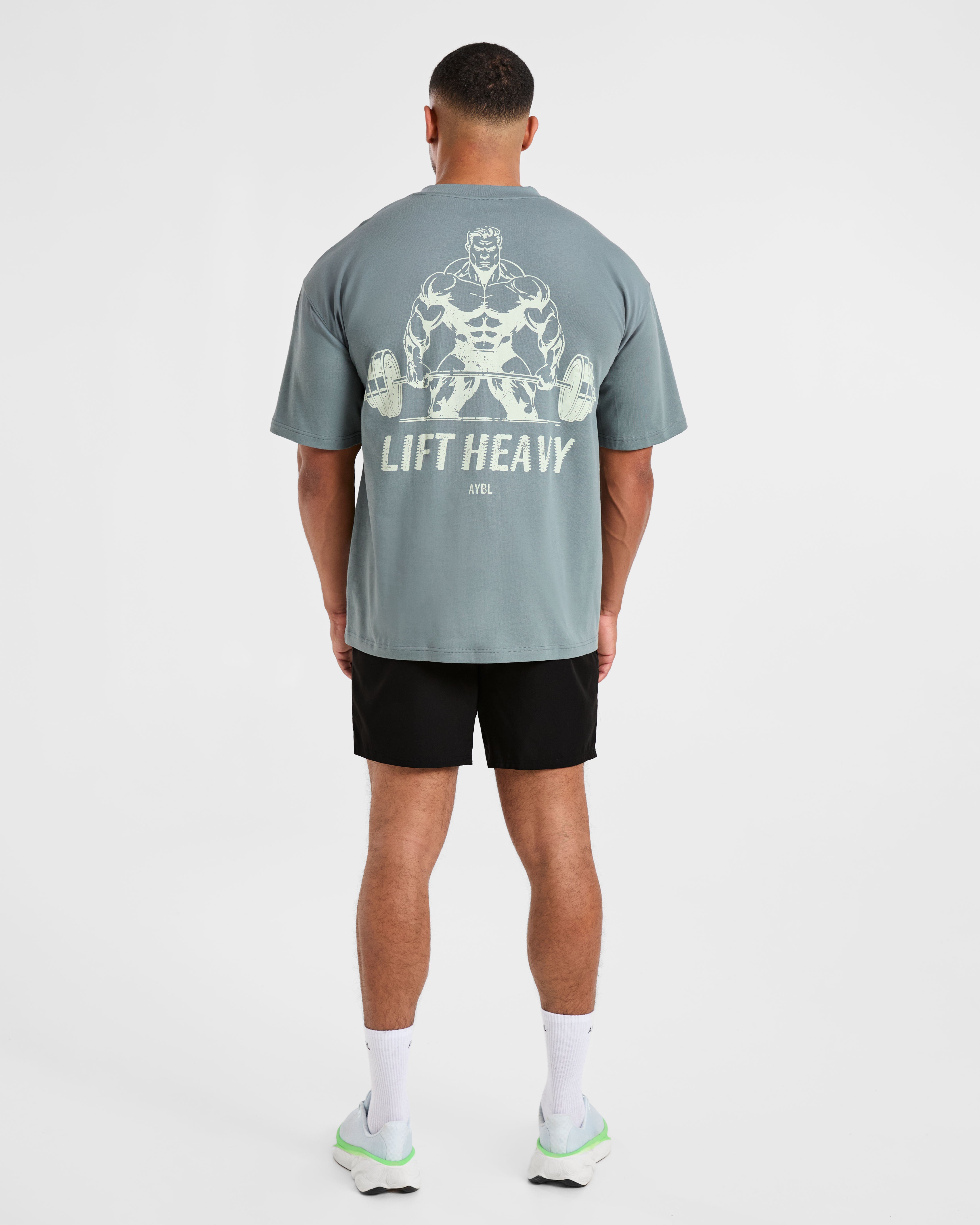 Lift Heavy Oversized T Shirt - Slate Bleu