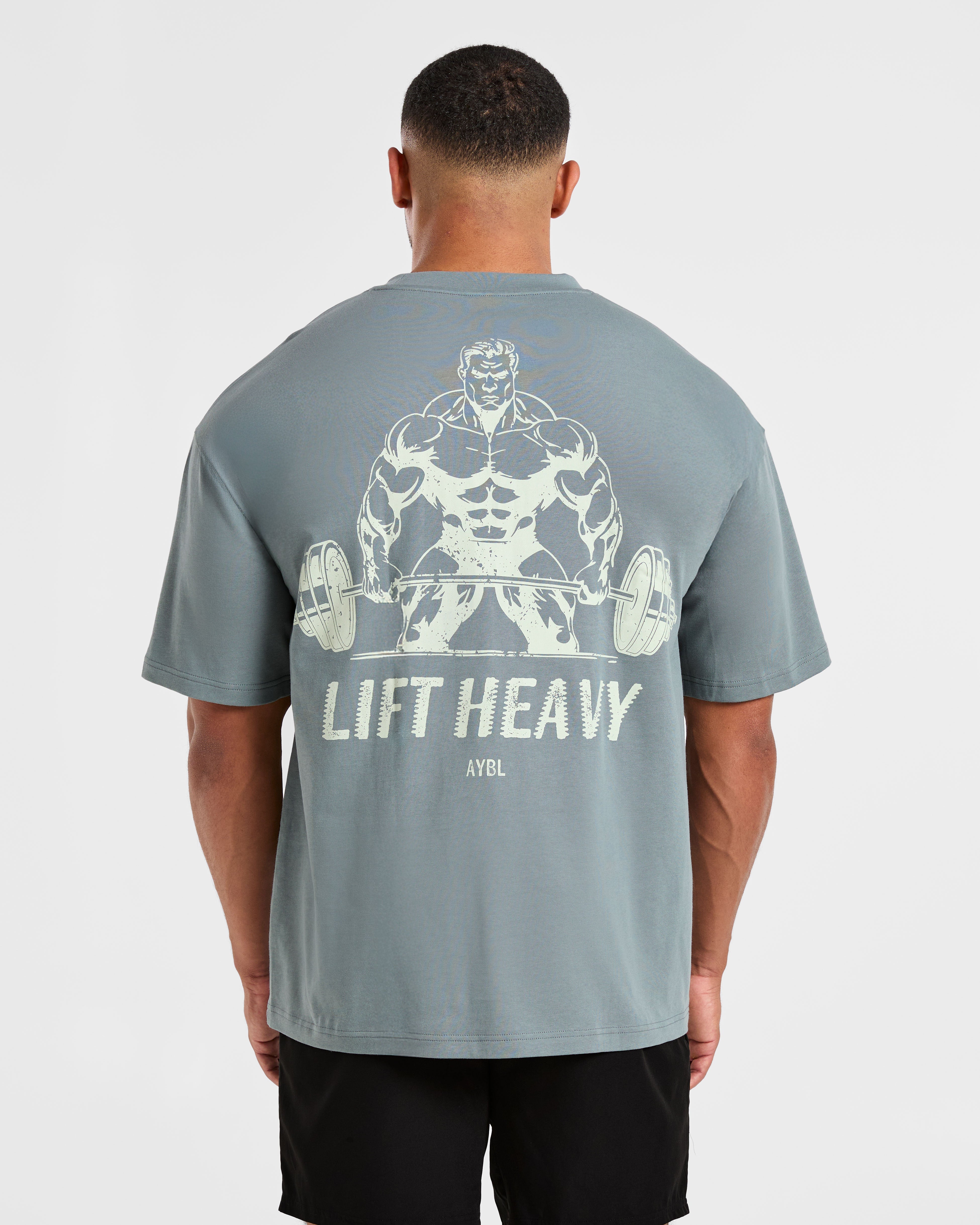 Lift Heavy Oversized T Shirt - Slate Bleu