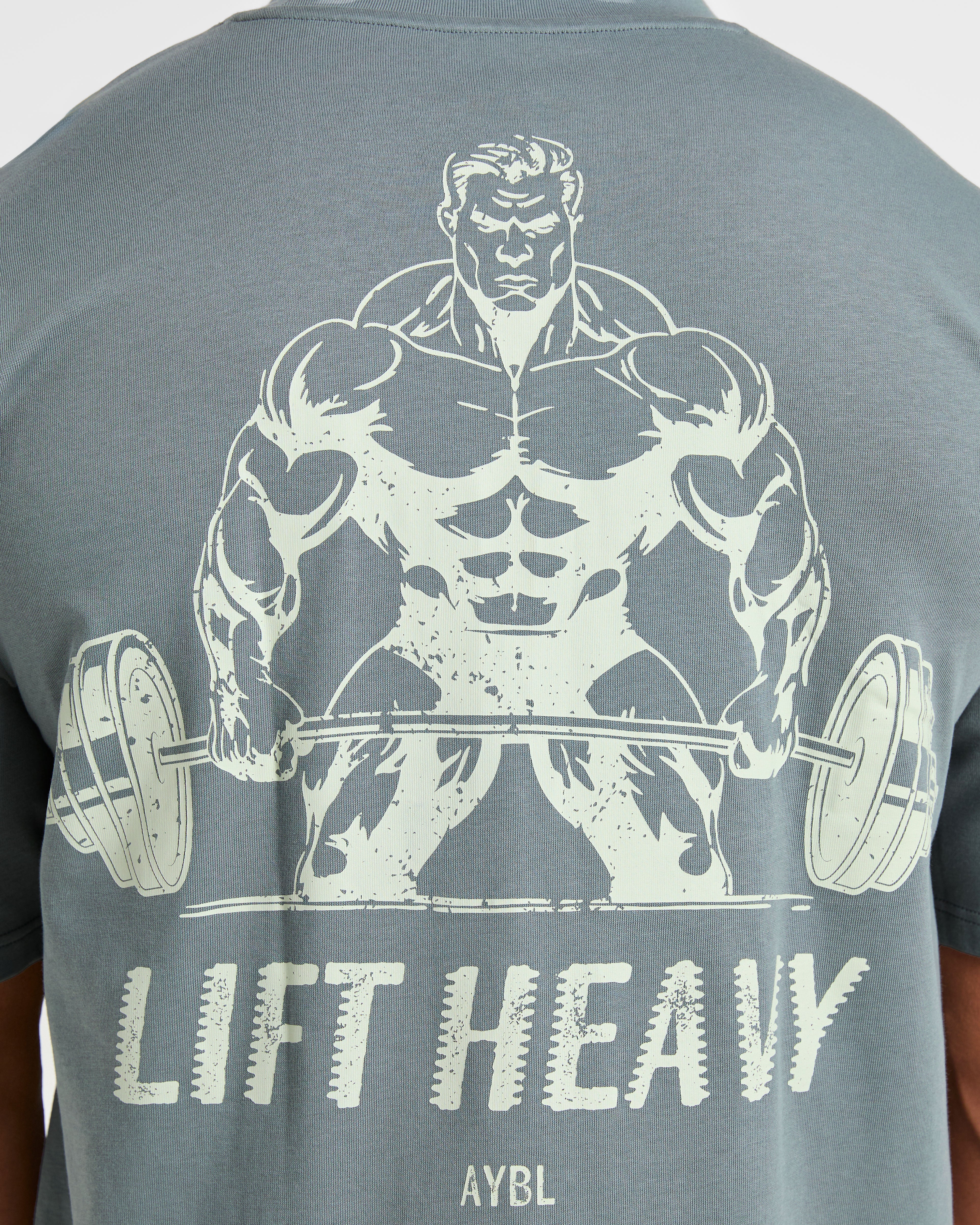 Lift Heavy Oversized T Shirt - Slate Bleu