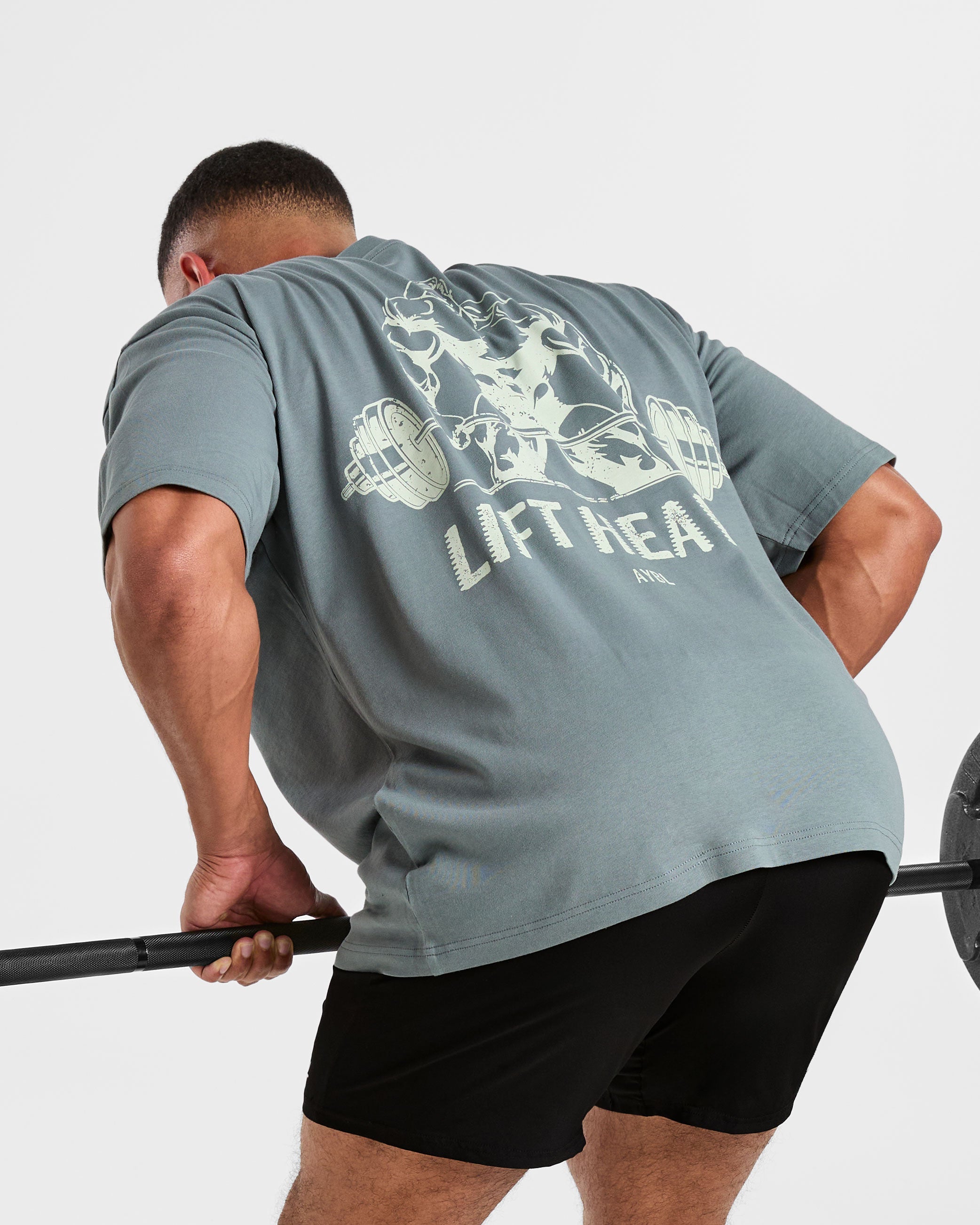 Lift Heavy Oversized T Shirt - Slate Bleu