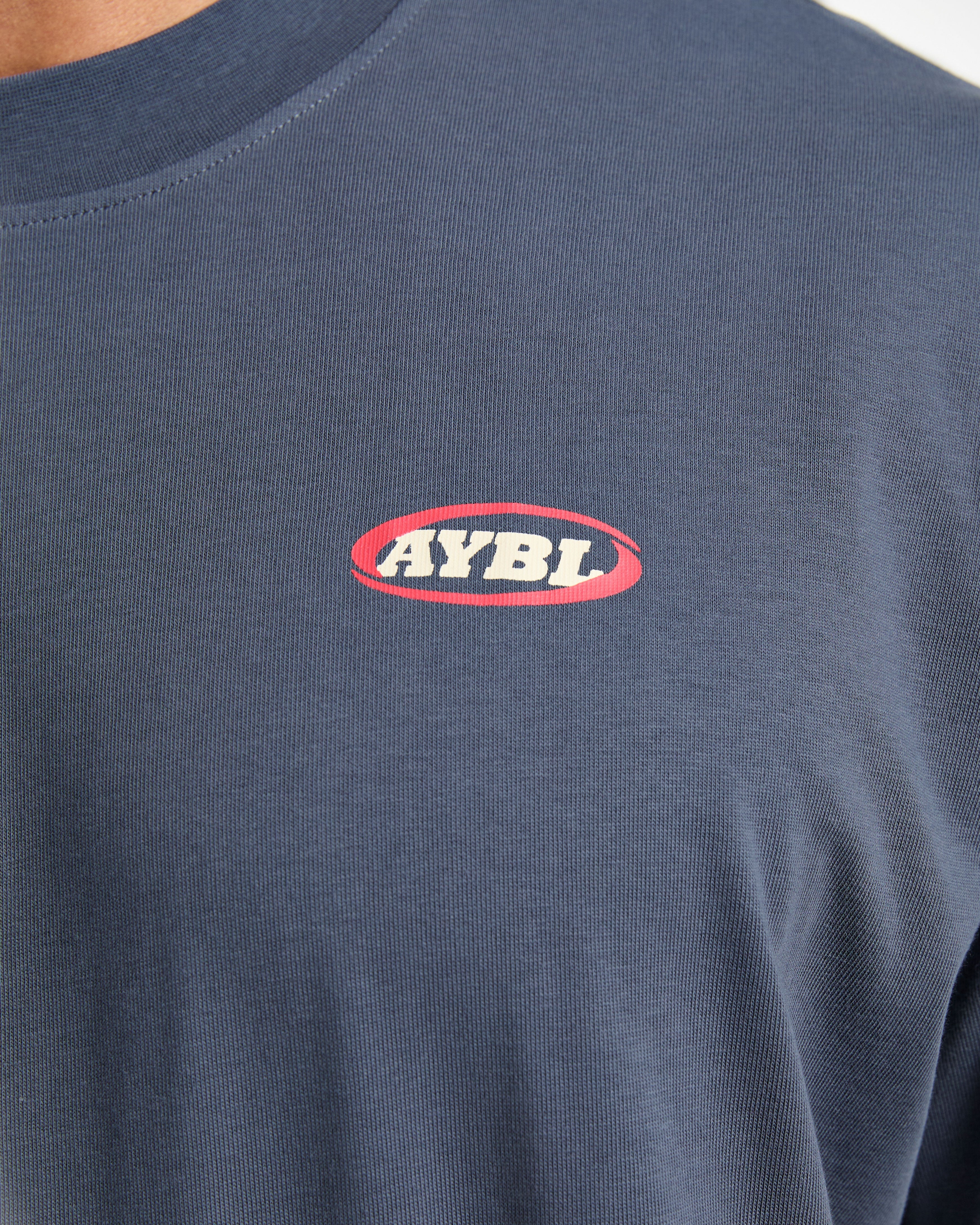 Athletics Script Oversized T Shirt - Vintage Bleu