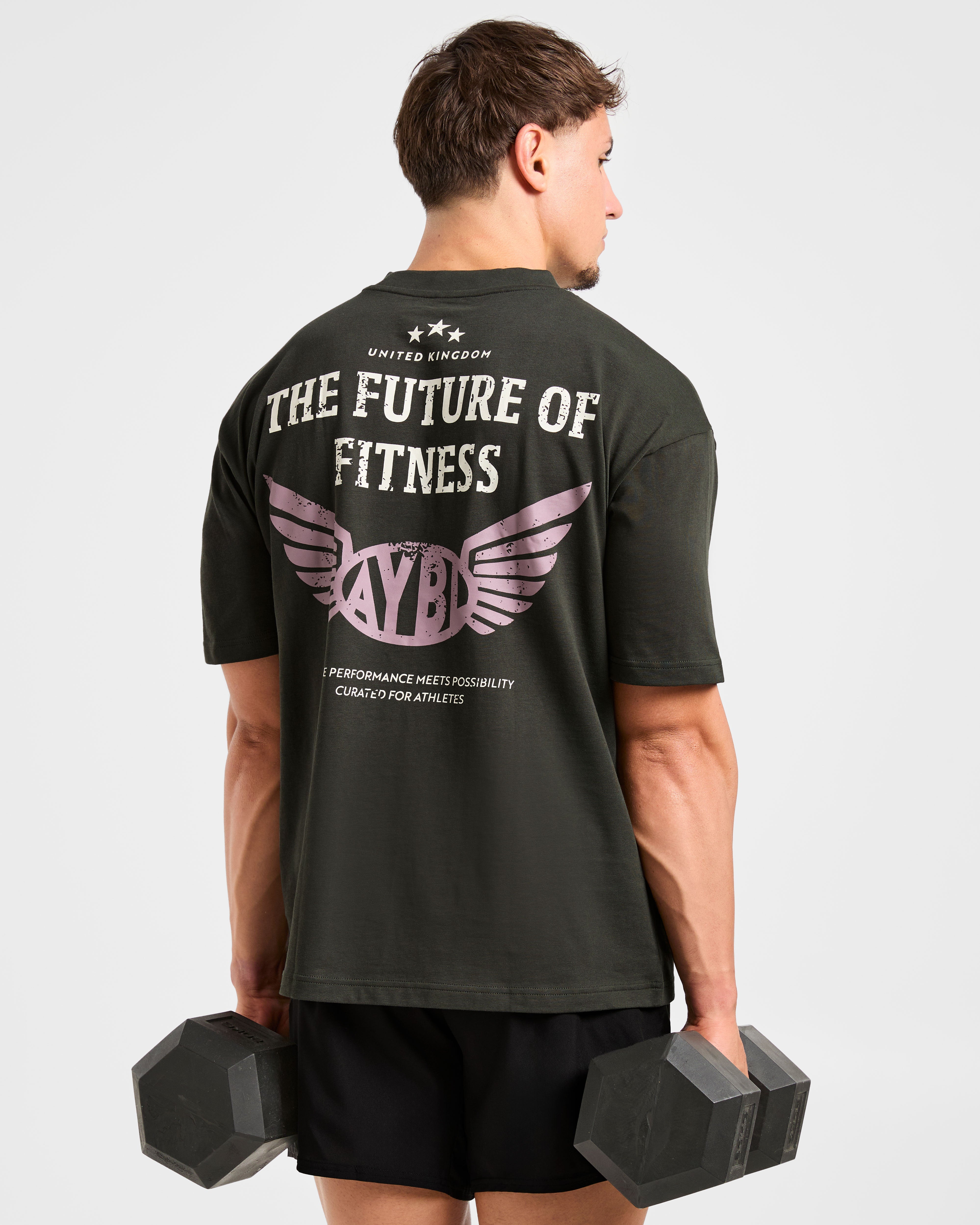 Future Fitness Oversized T Shirt - Charcoal/Mauve