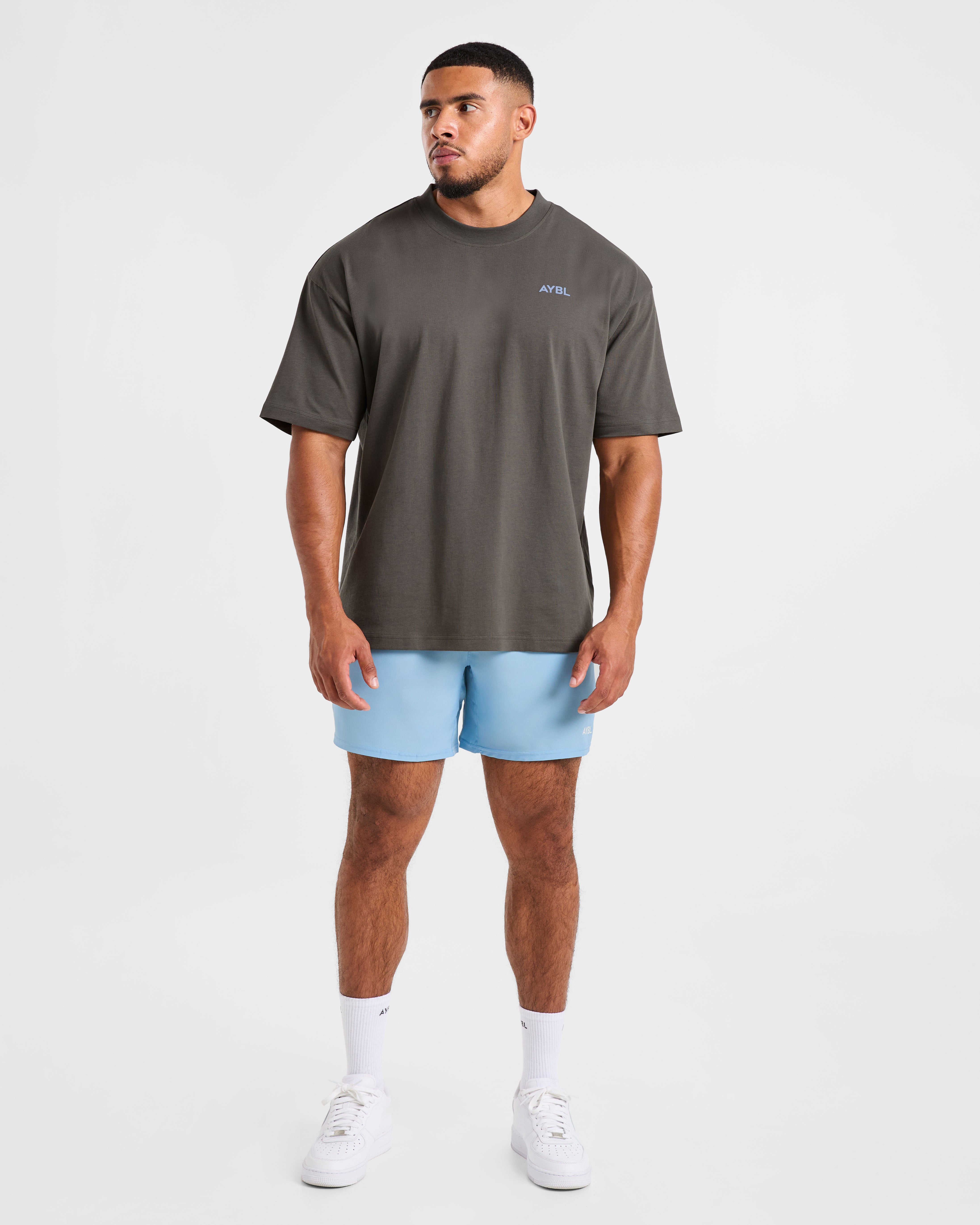 Essential Oversized T Shirt - Charcoal/Cornflower Bleu