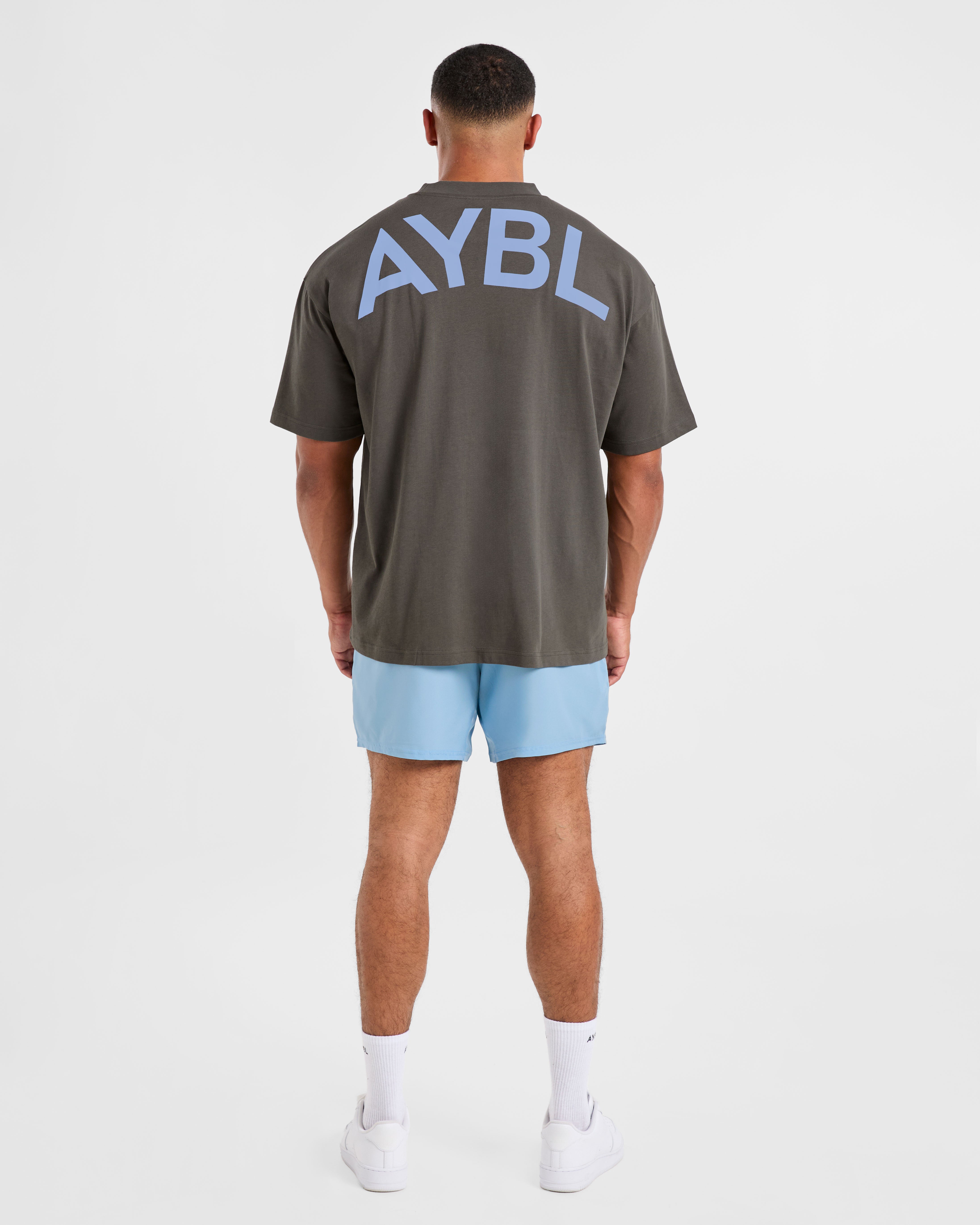 Essential Oversized T Shirt - Charcoal/Cornflower Bleu