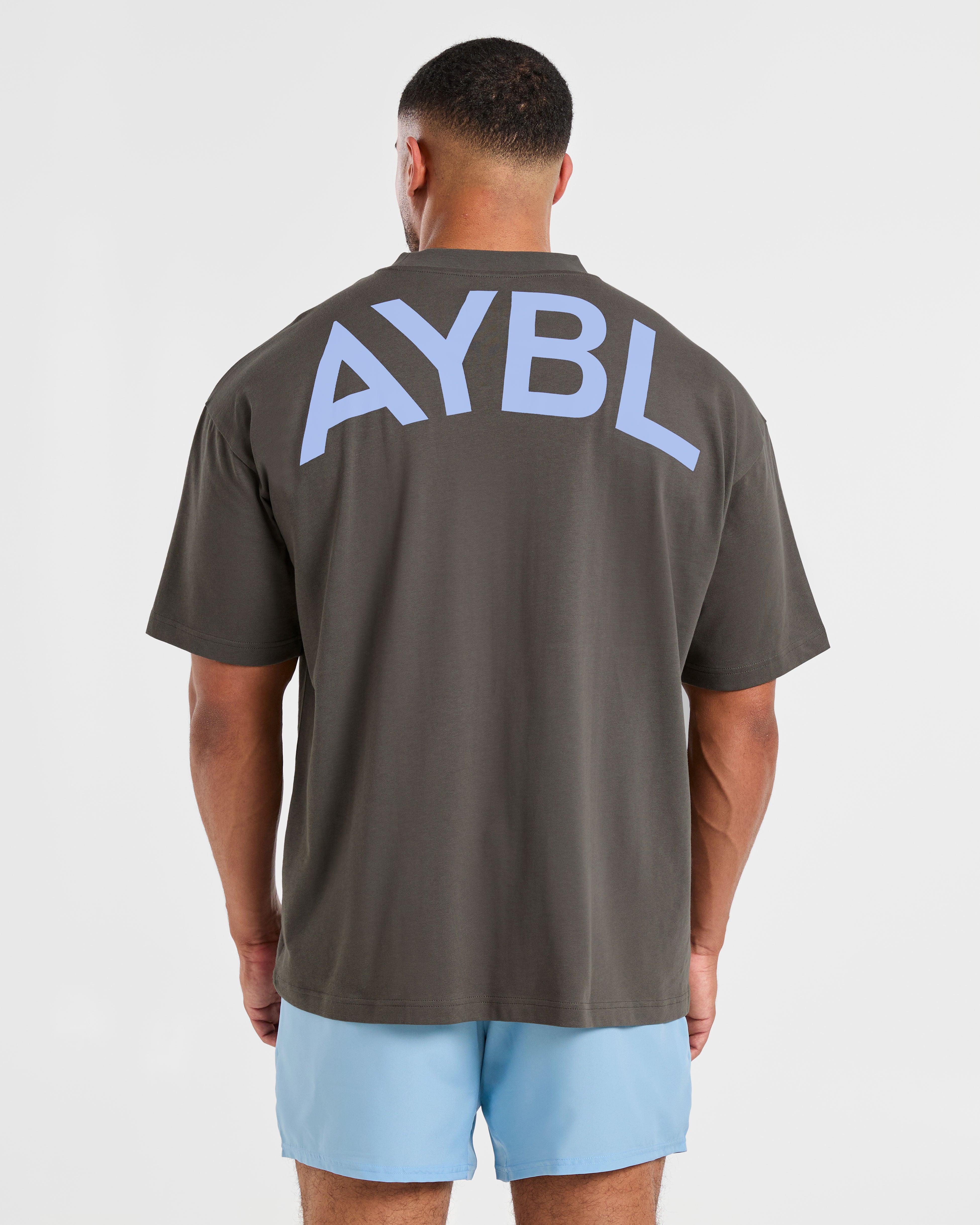 Essential Oversized T Shirt - Charcoal/Cornflower Bleu