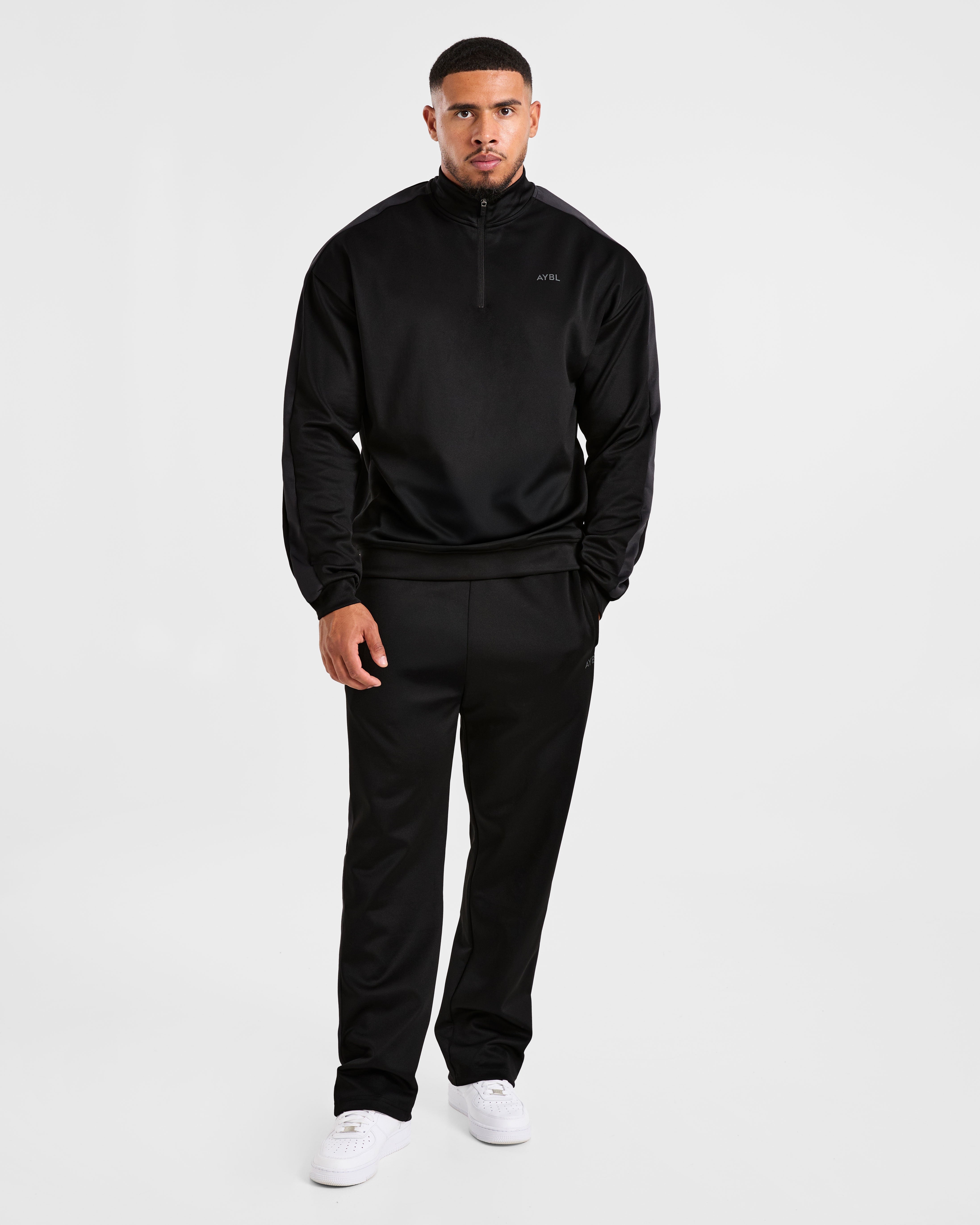 Classic Track 1/4 Zip Pullover - Noir/Charcoal