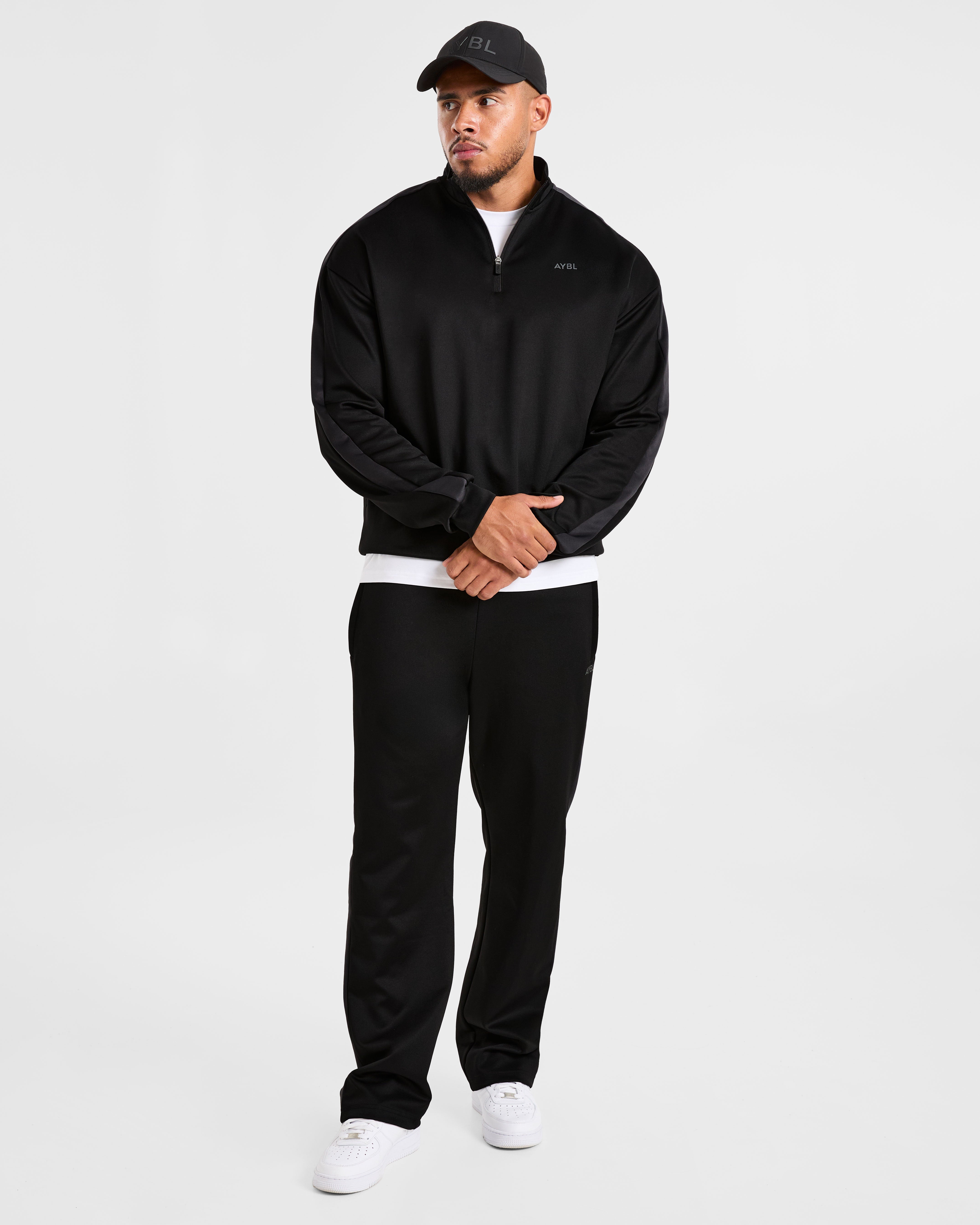 Classic Track Straight Leg Joggers - Noir/Charcoal