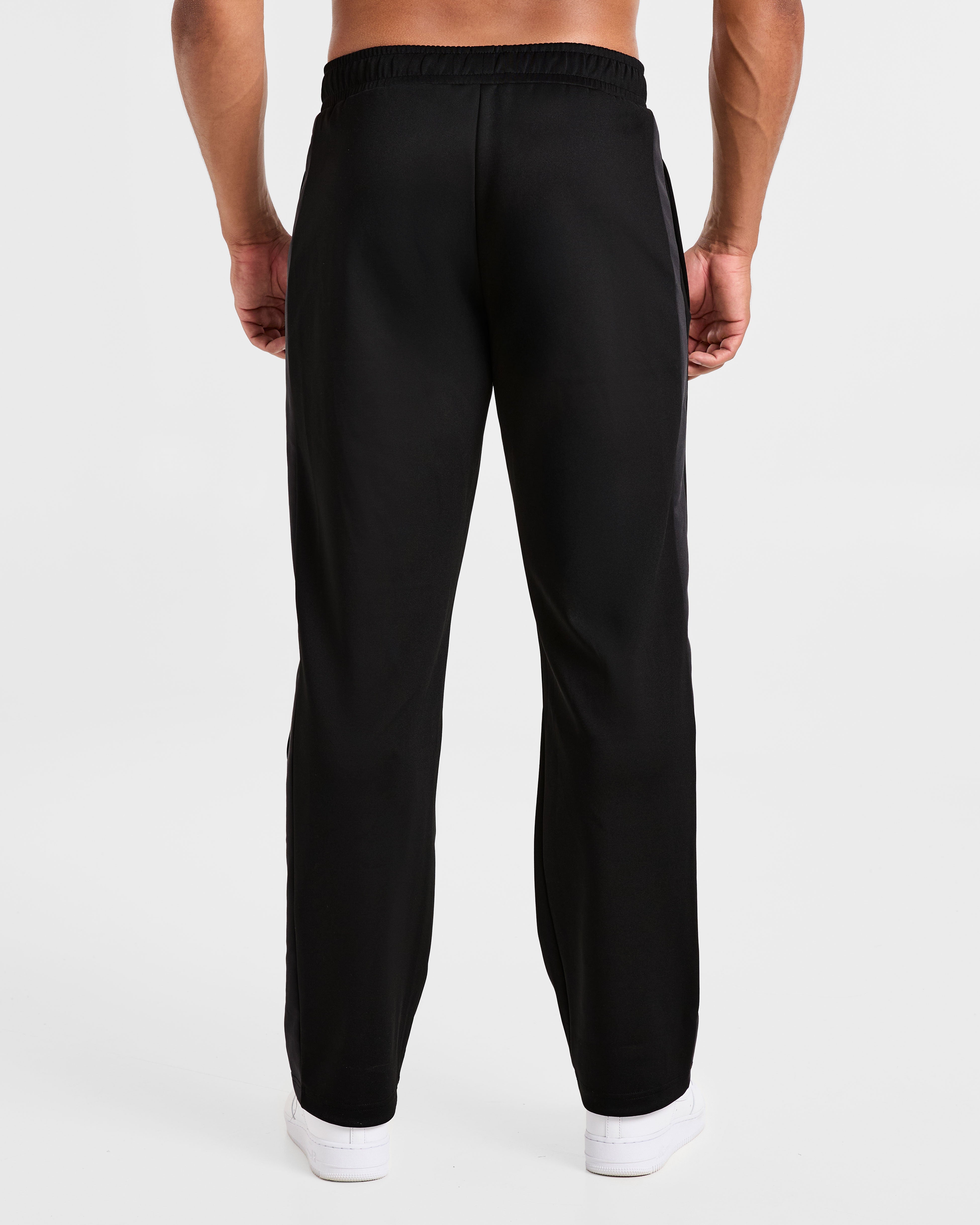 Classic Track Straight Leg Joggers - Noir/Charcoal