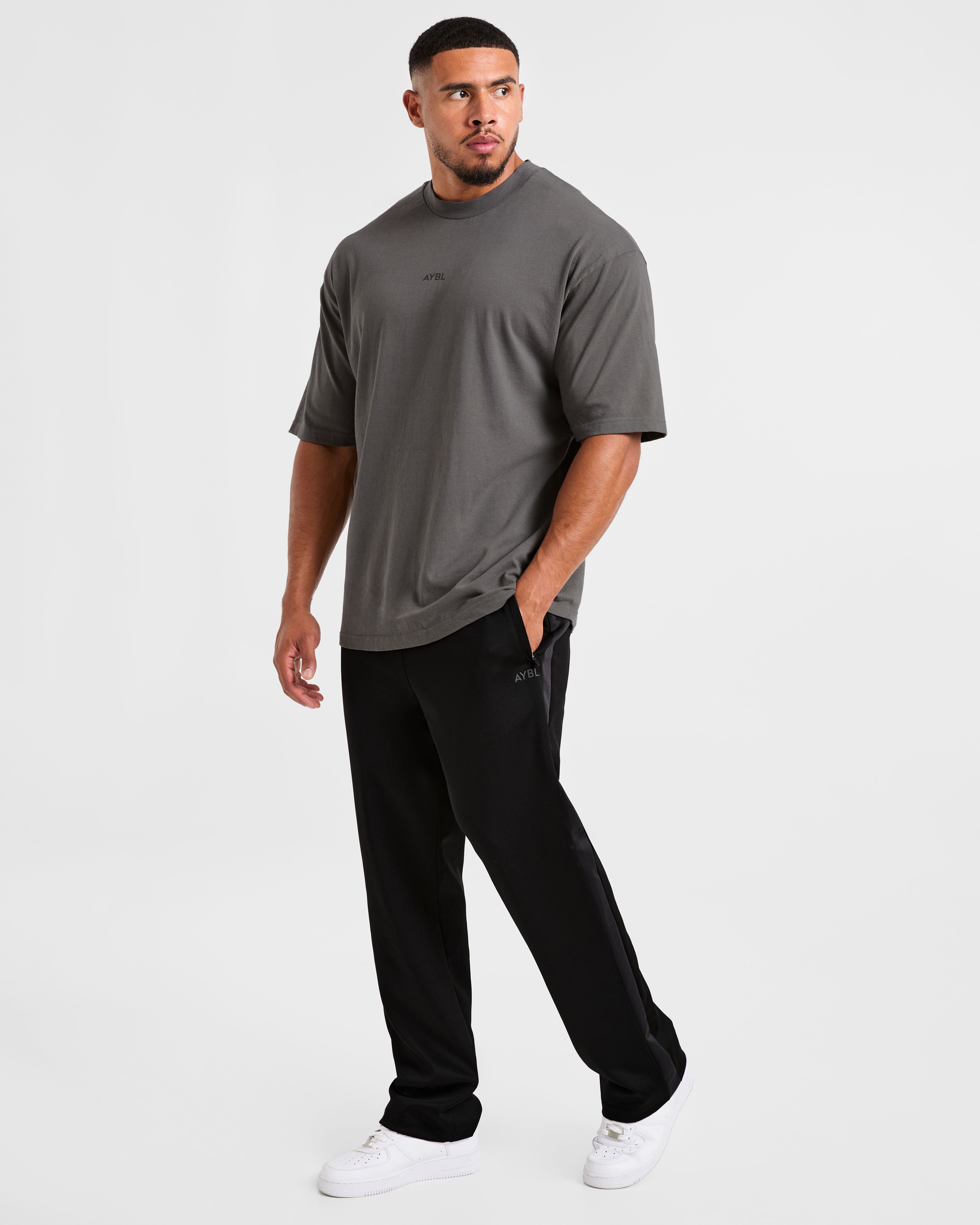 Classic Track Straight Leg Joggers - Noir/Charcoal