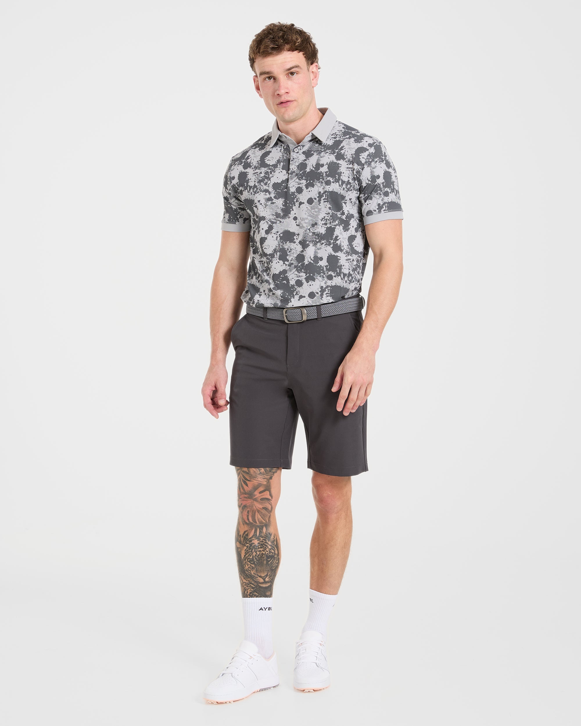 Precision Splatter Polo - Charcoal