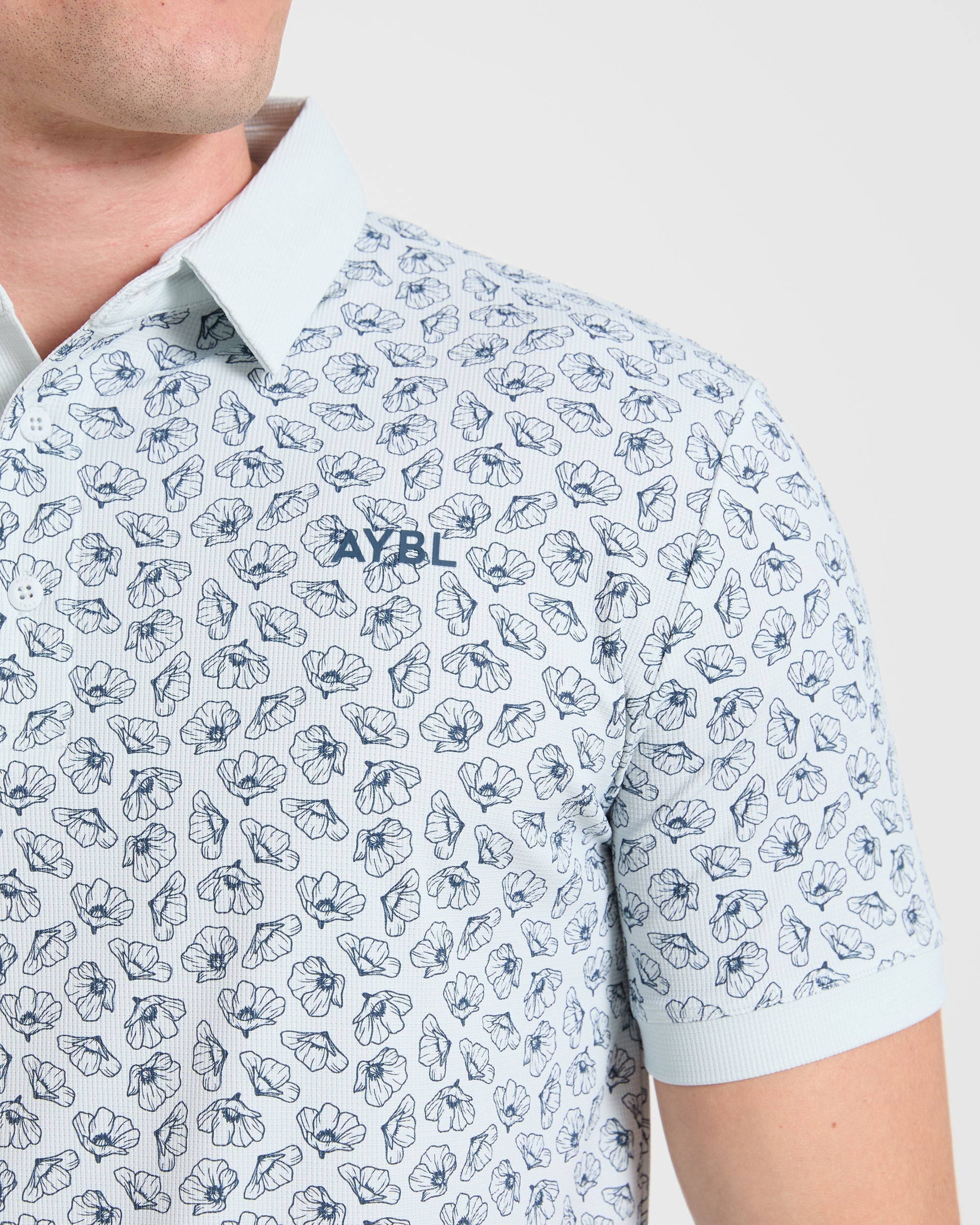 Precision Camellias Polo - Ice Bleu
