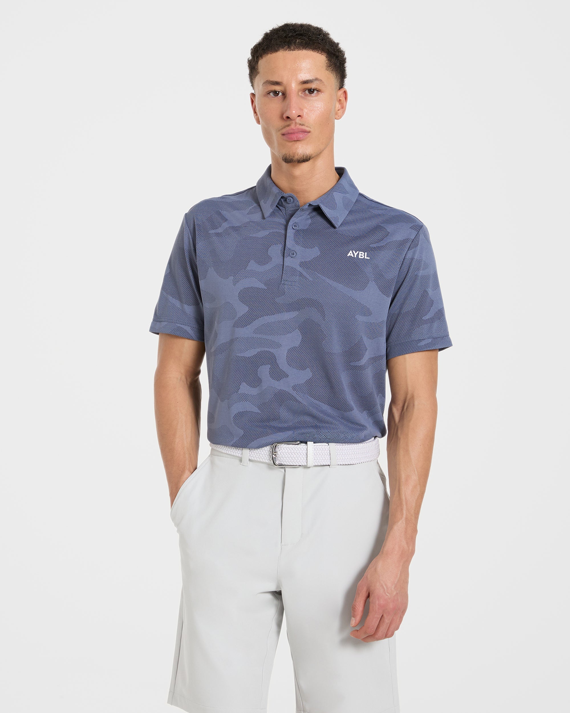 Camo Polo - Slate Blue
