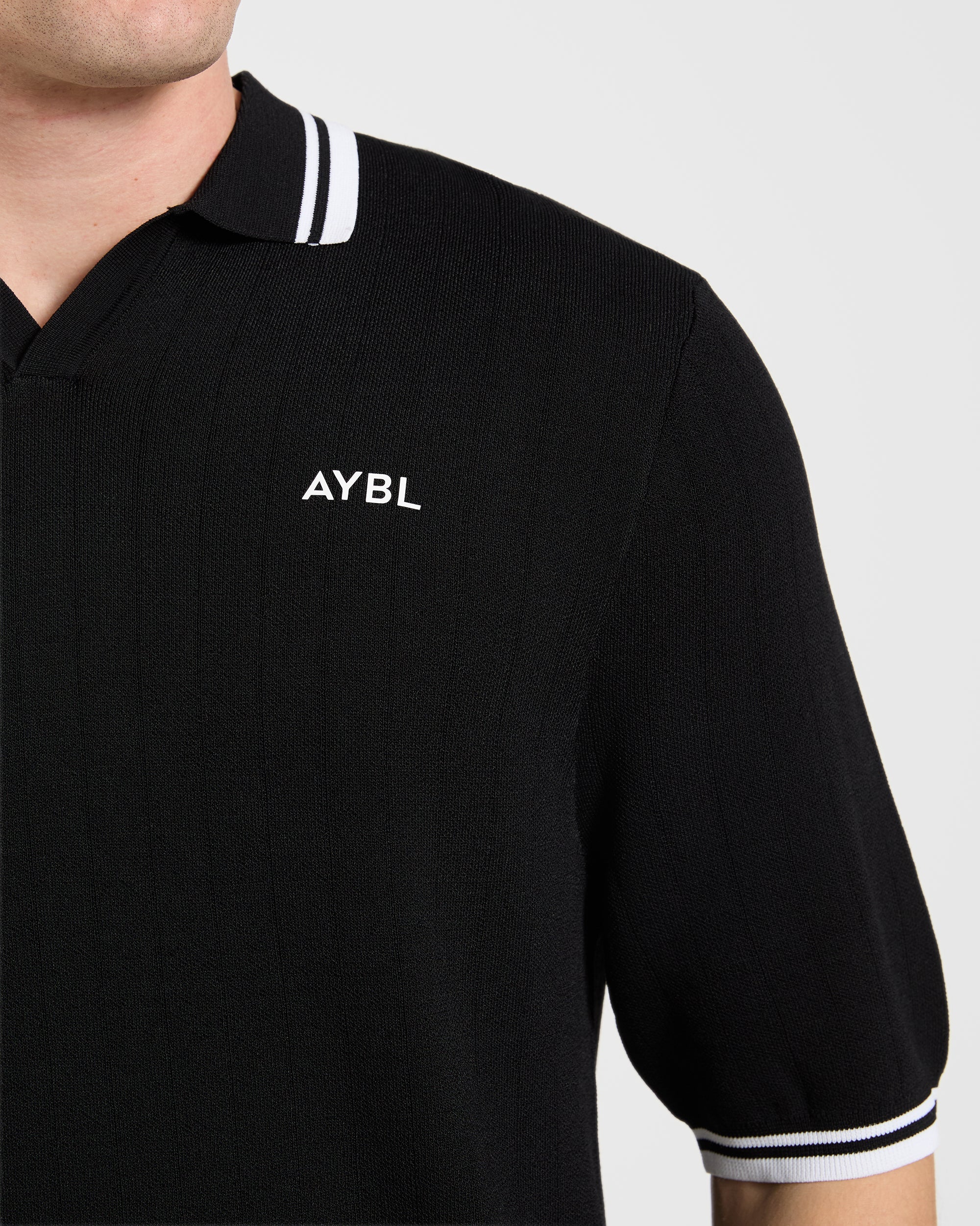 Classic Knitted Polo - Black