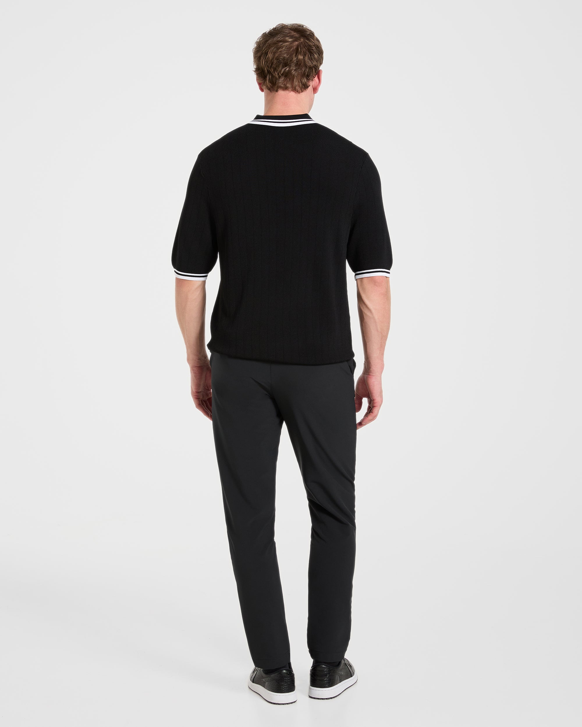 Classic Knitted Polo - Black