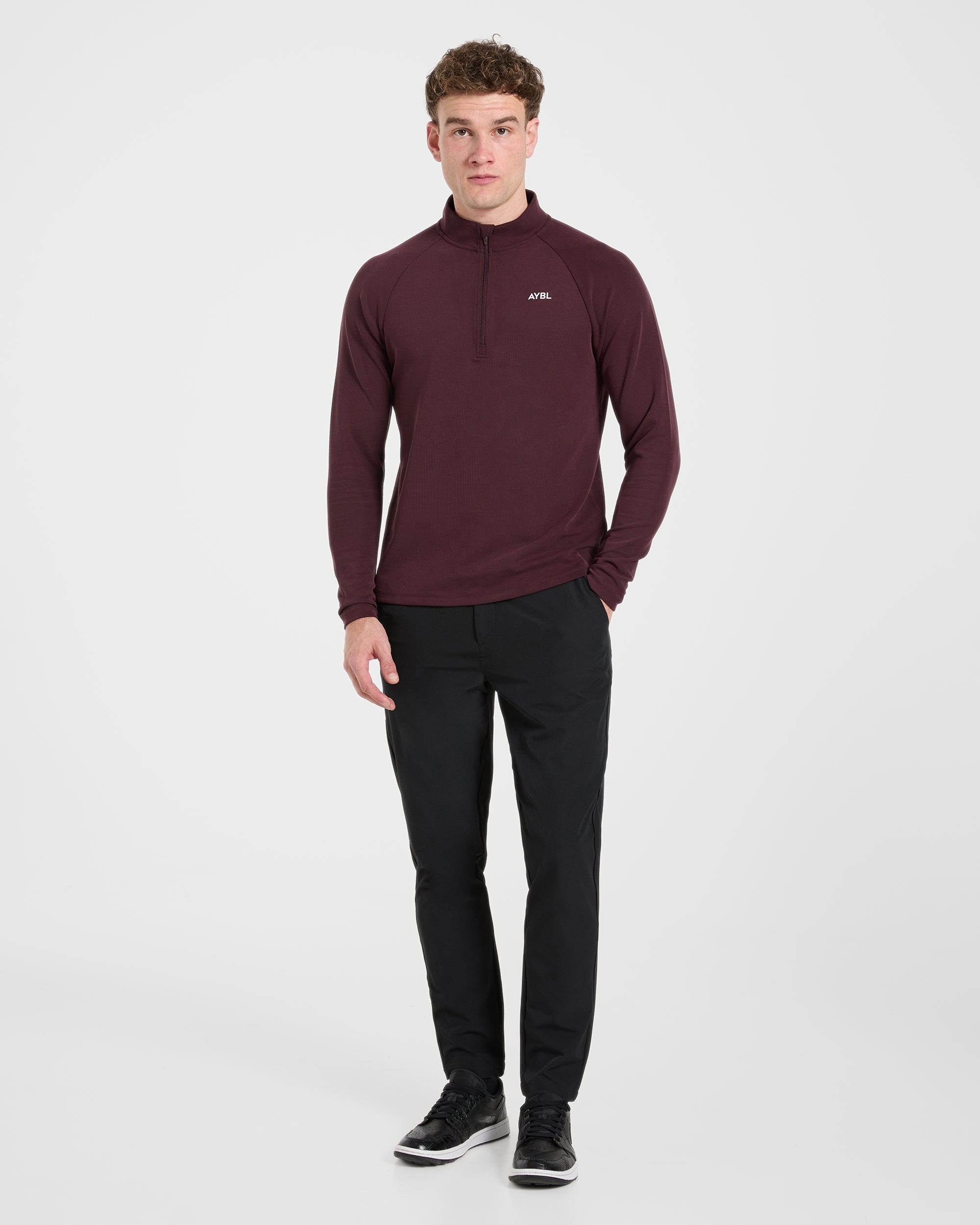 Precision Hybrid 1/4 Zip Pullover - Burgundy