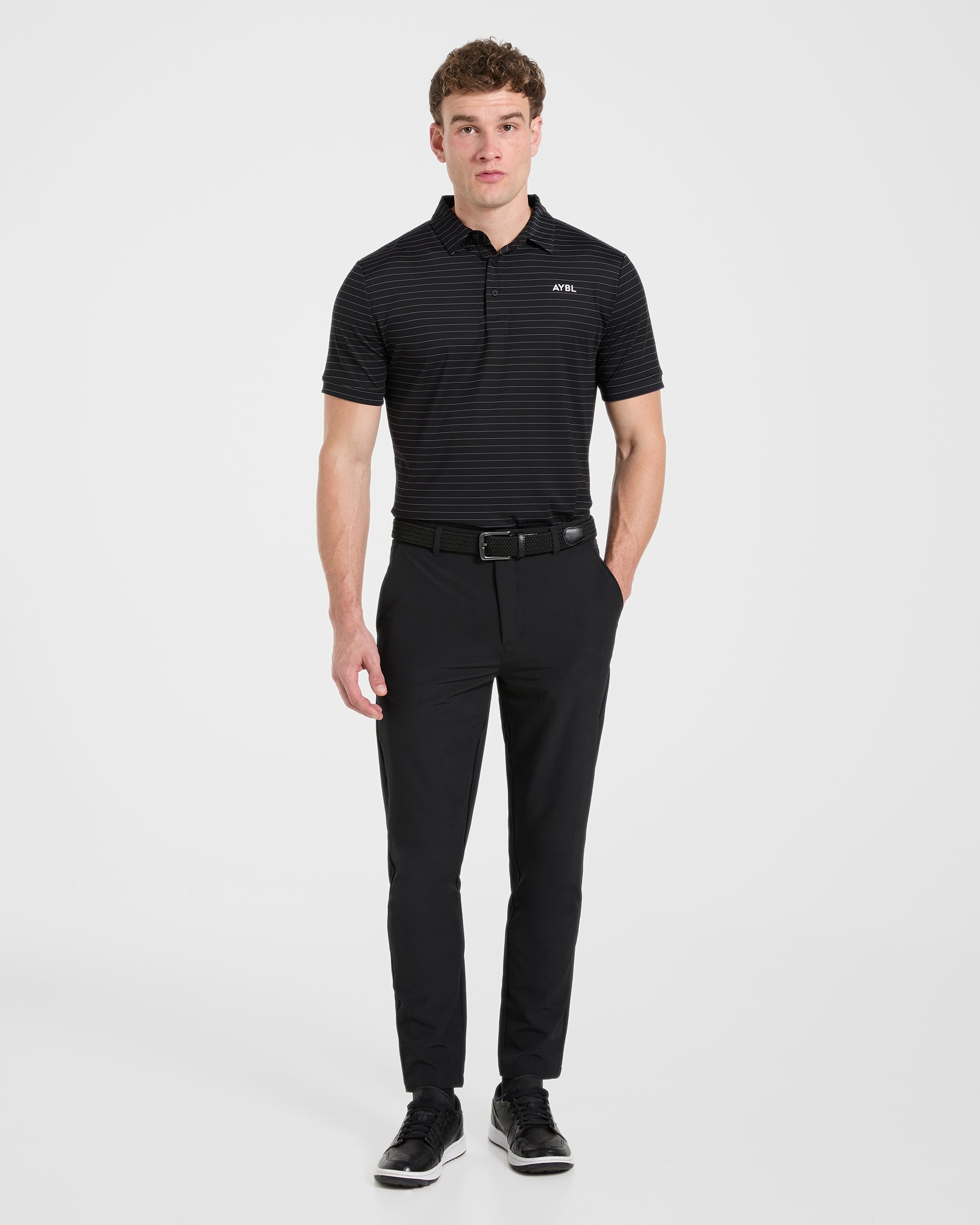 Classic Stripe Polo - Noir