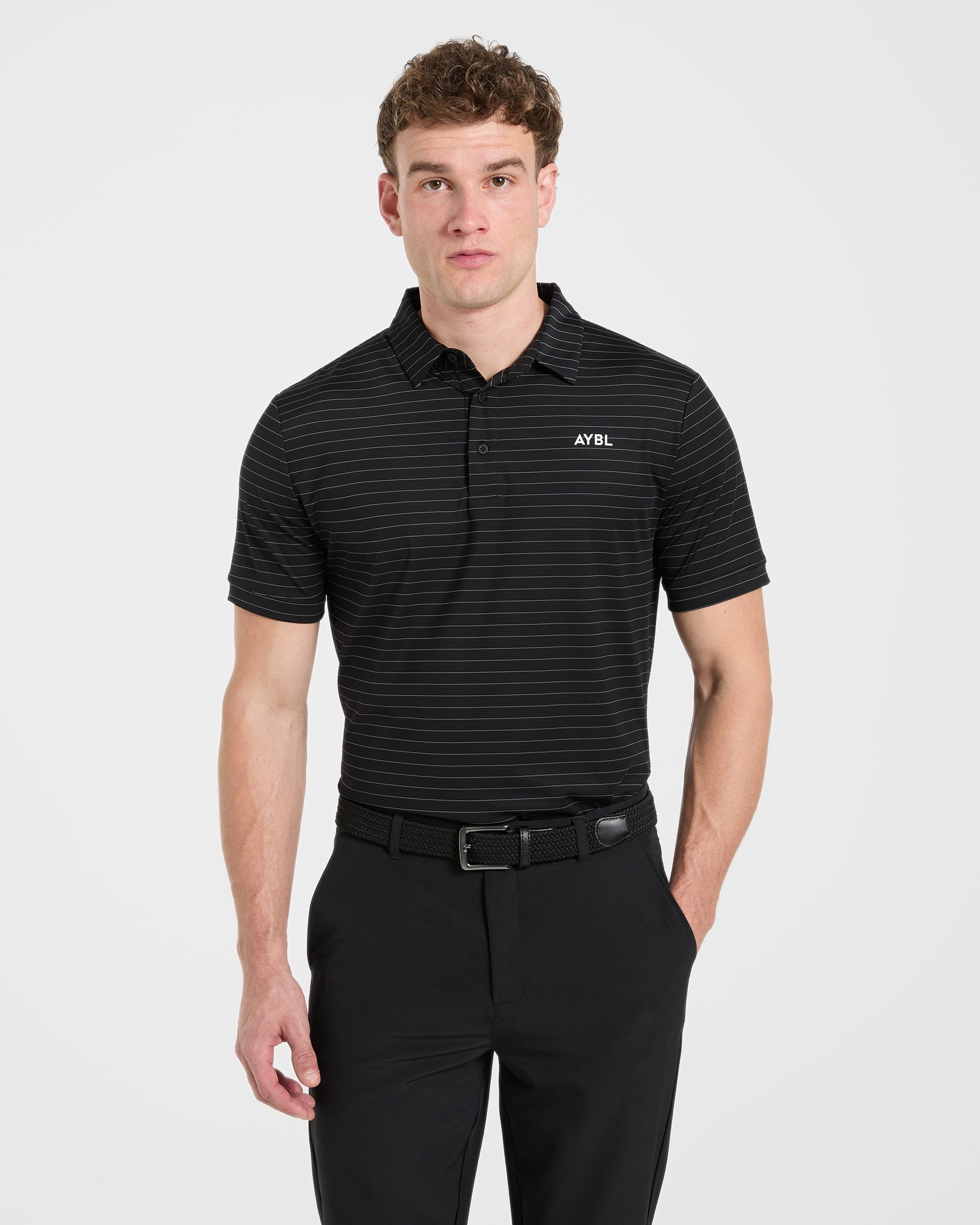 Classic Stripe Polo - Noir