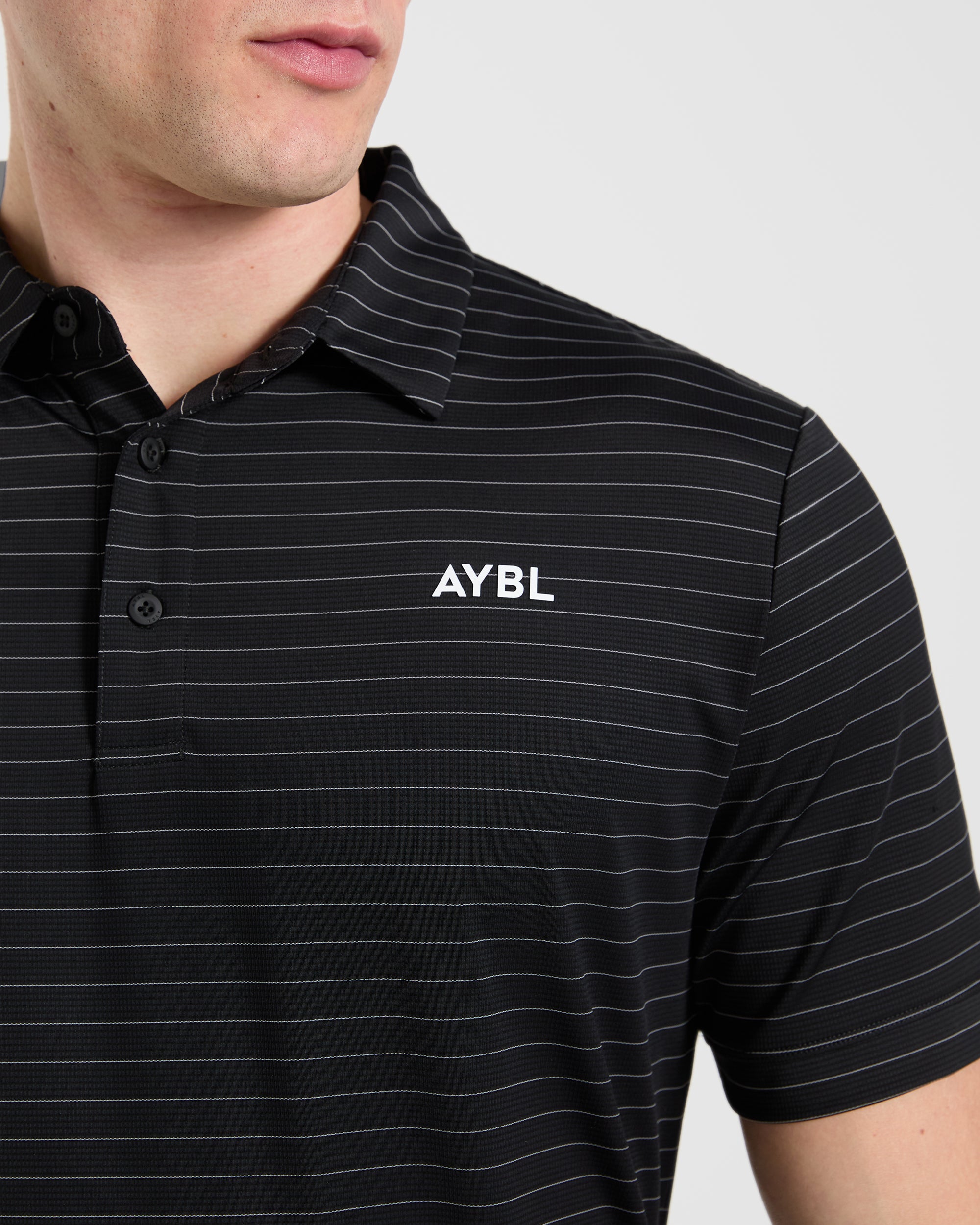Classic Stripe Polo - Noir