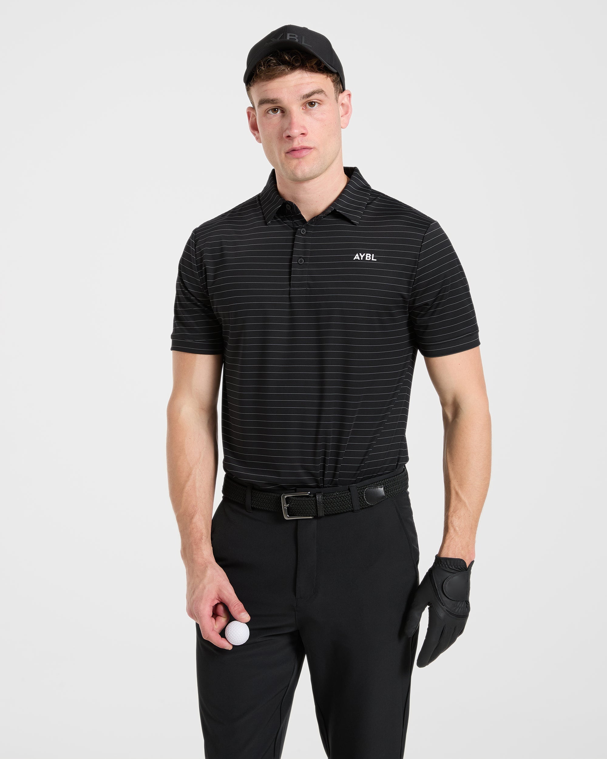 Classic Stripe Polo - Noir