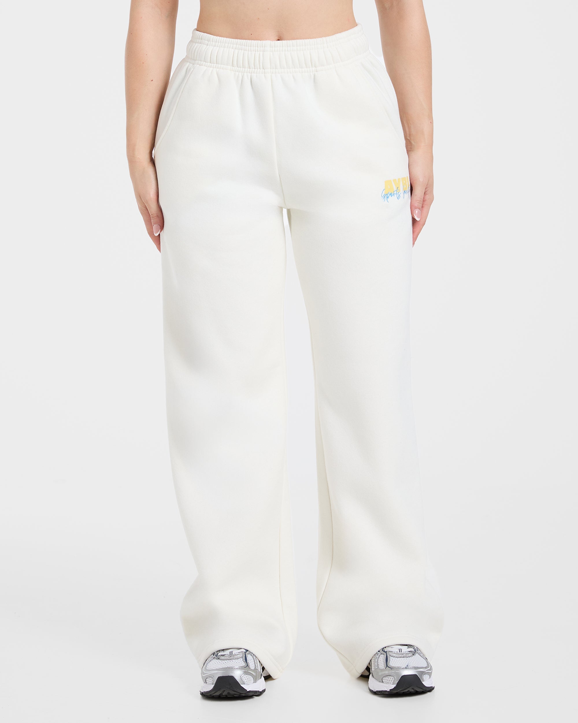 Sports Society Oversized Straight Leg Joggers - Off Blanc