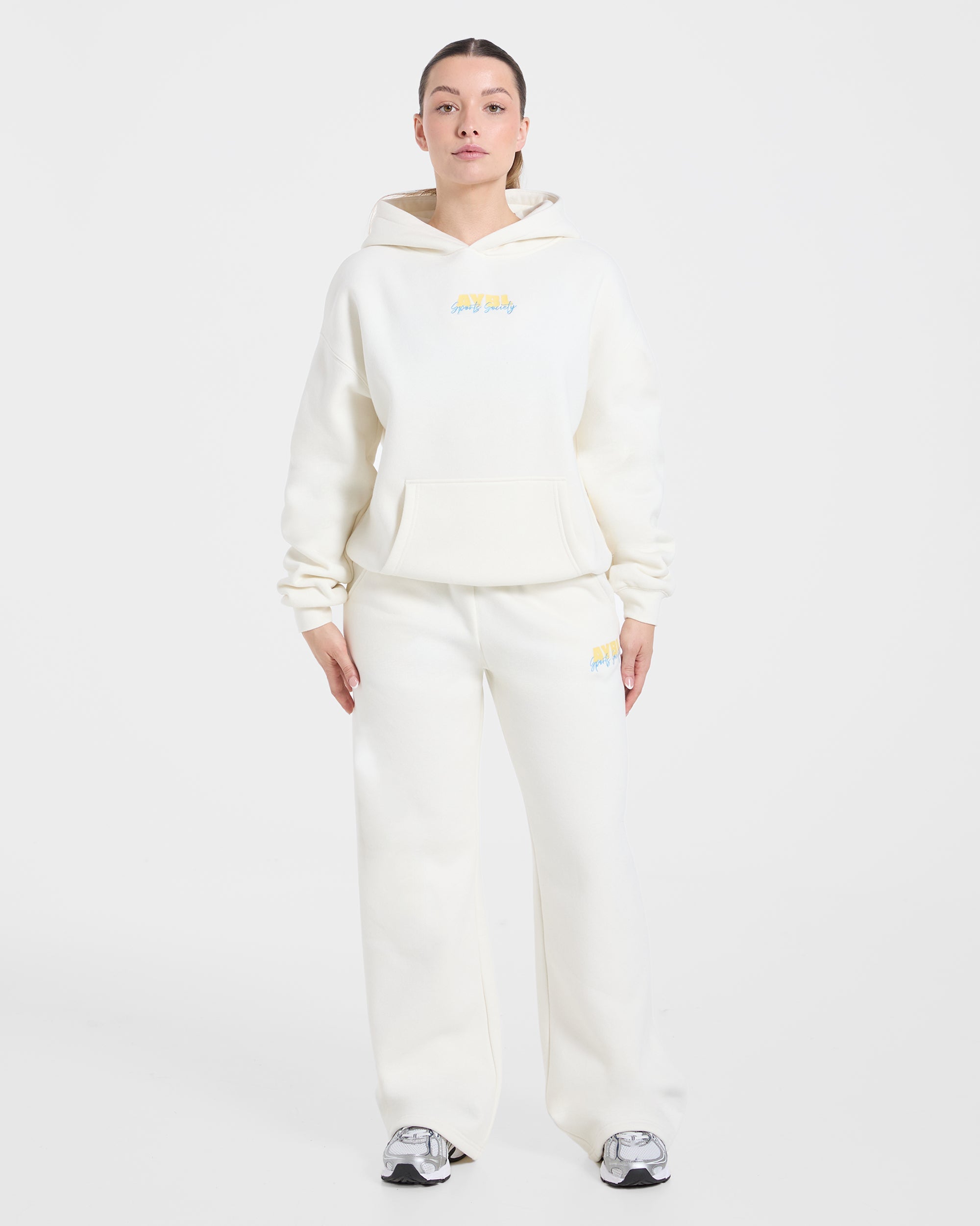 Sports Society Oversized Hoodie - Off Blanc