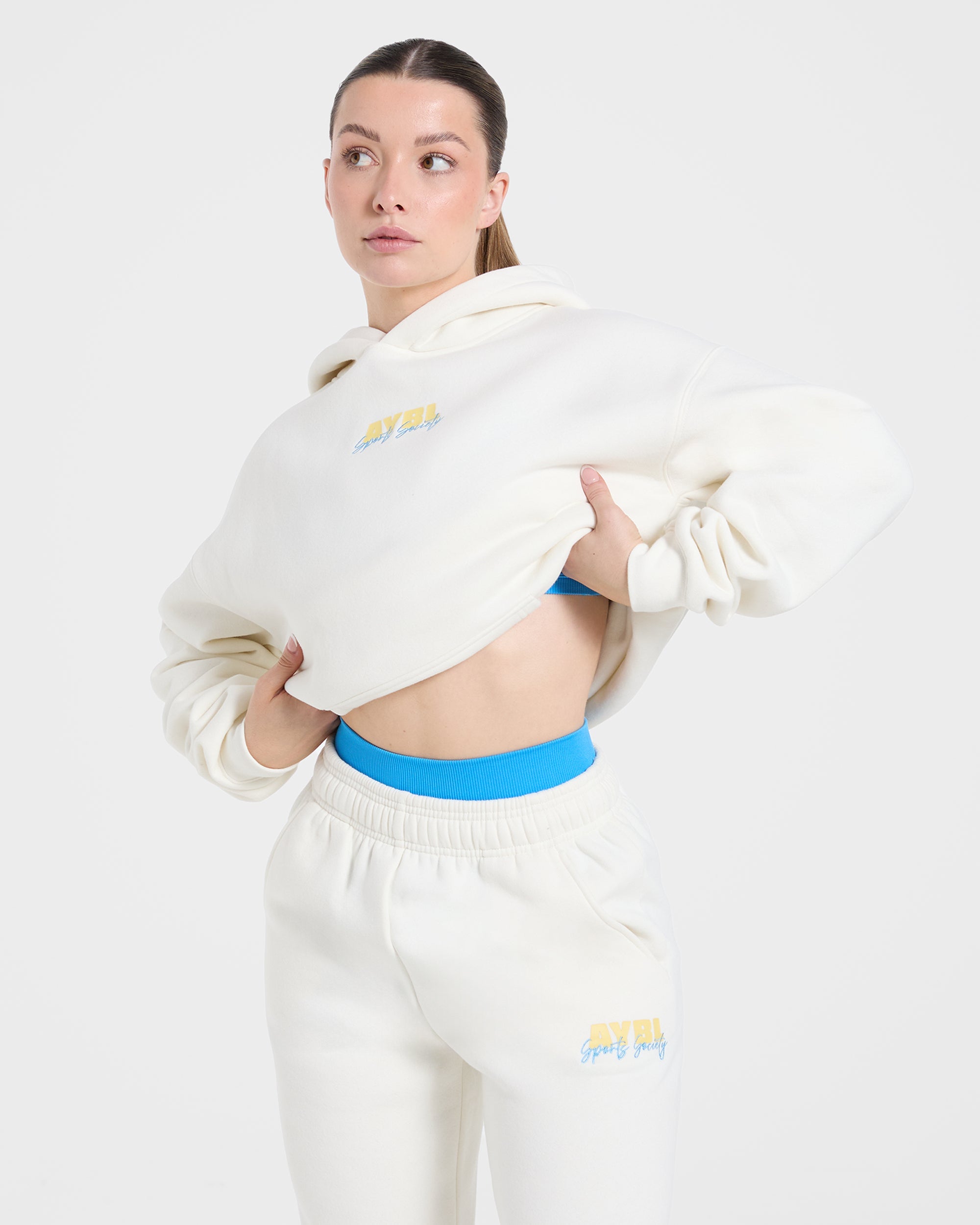 Sports Society Oversized Hoodie - Off Blanc