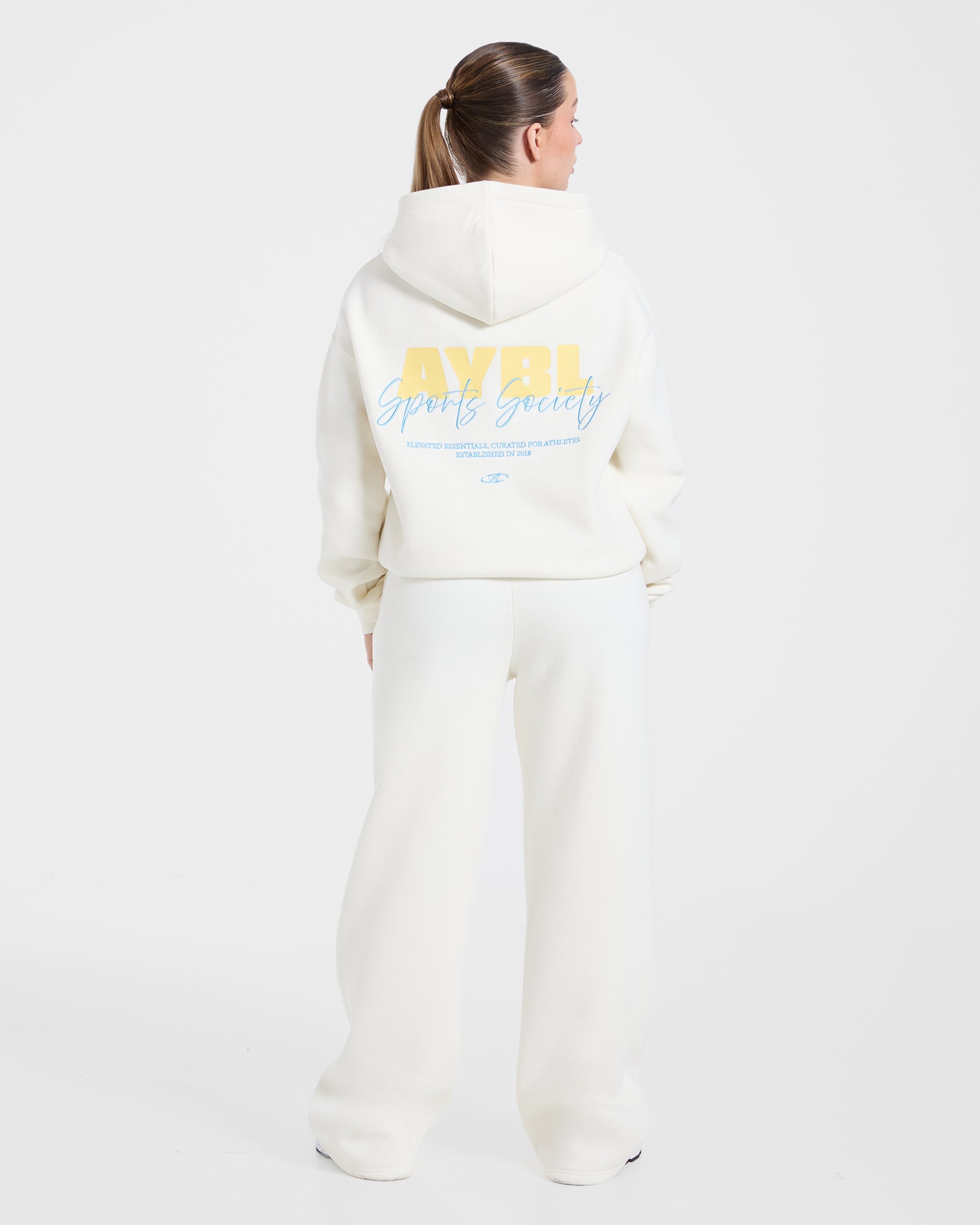 Sports Society Oversized Straight Leg Joggers - Off Blanc