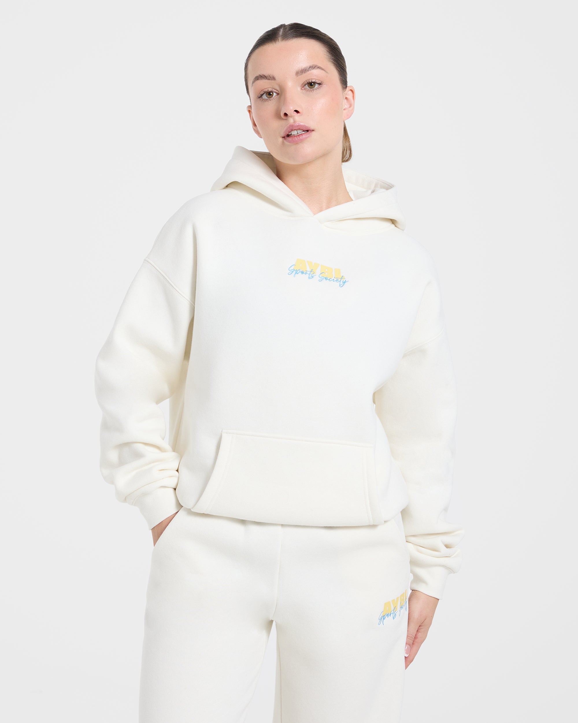 Sports Society Oversized Hoodie - Off Blanc