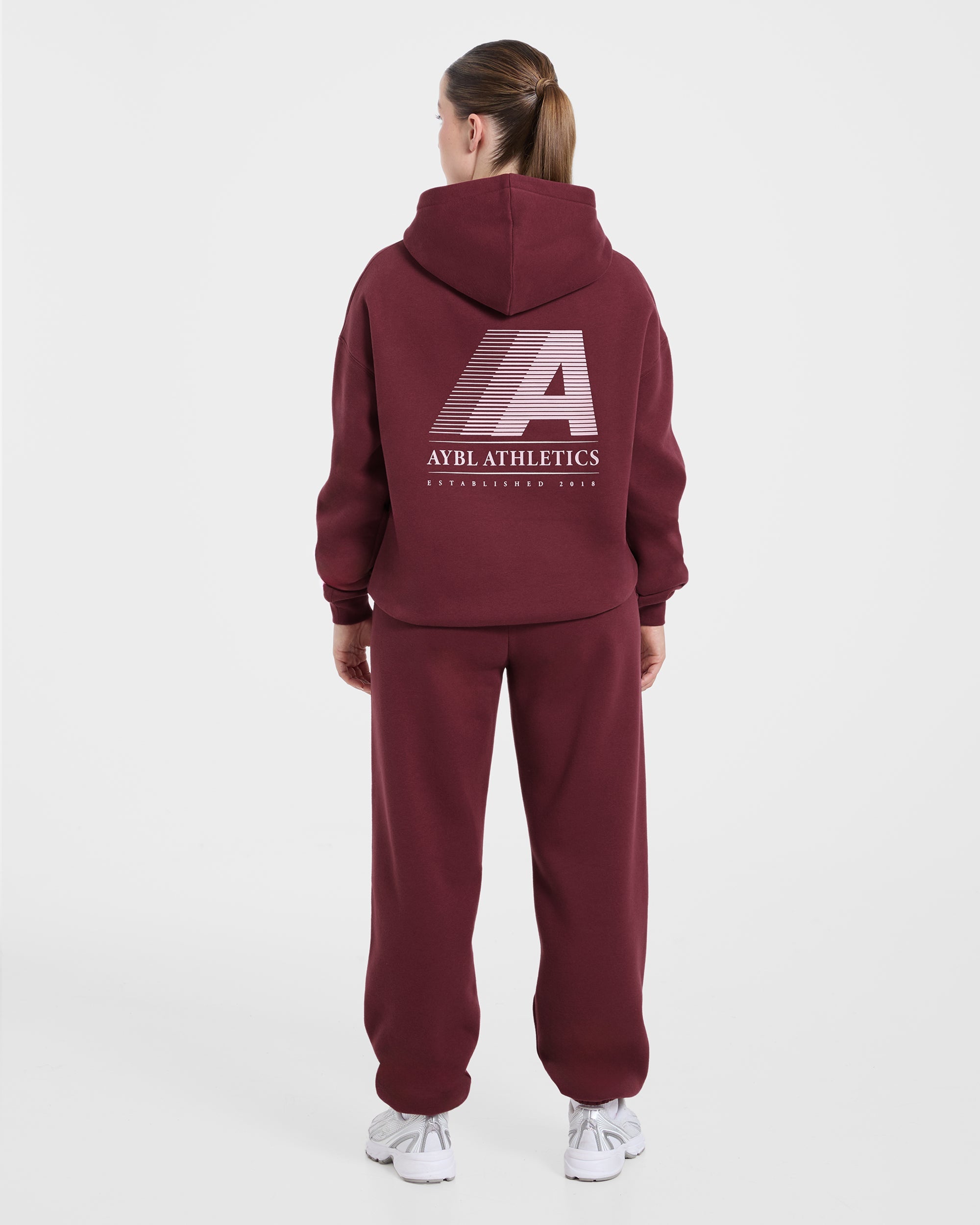 Retro Athletics Oversized Joggers - Deep Raspberry/Rose