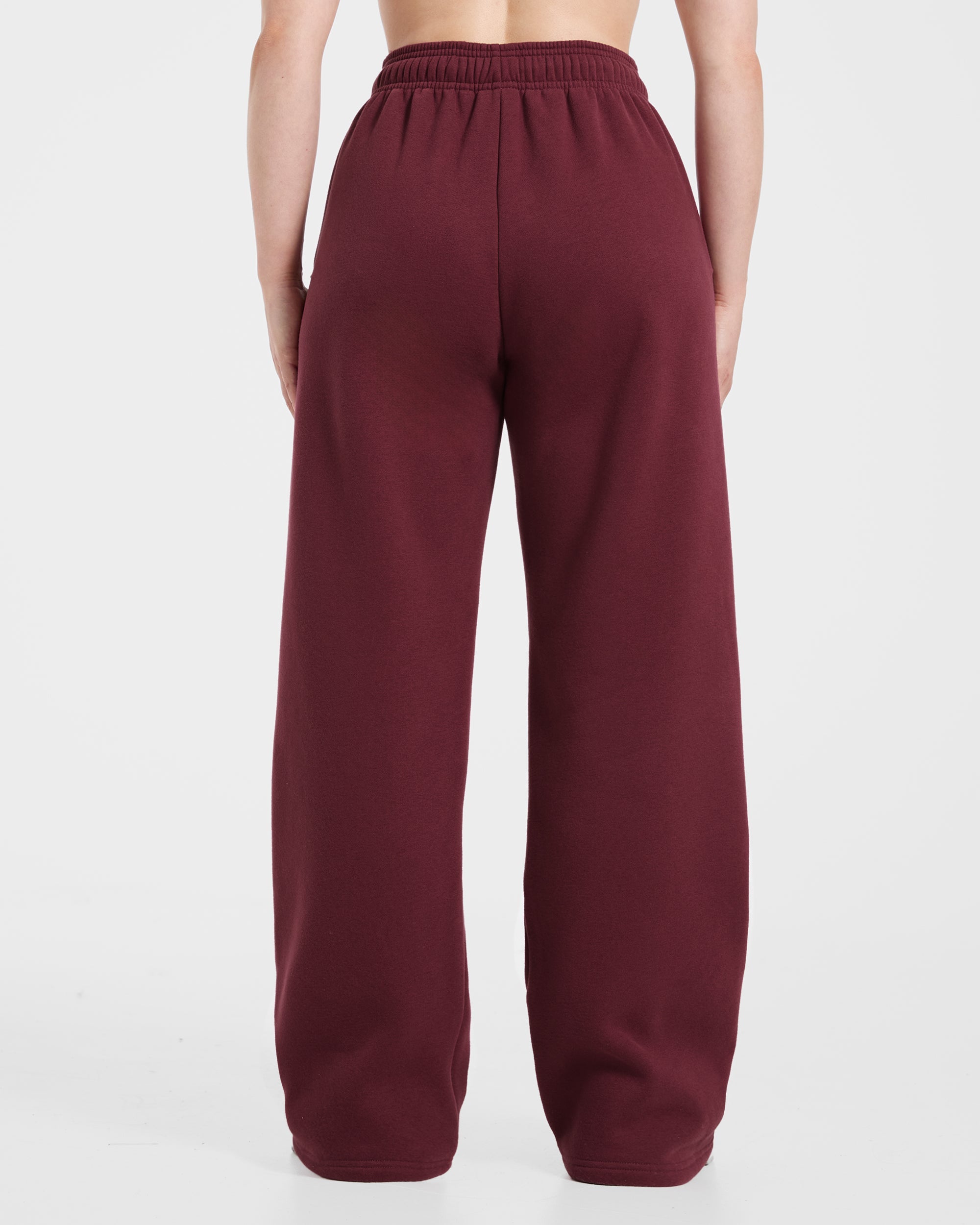 Retro Athletics Oversized Straight Leg Joggers - Deep Raspberry/Rose