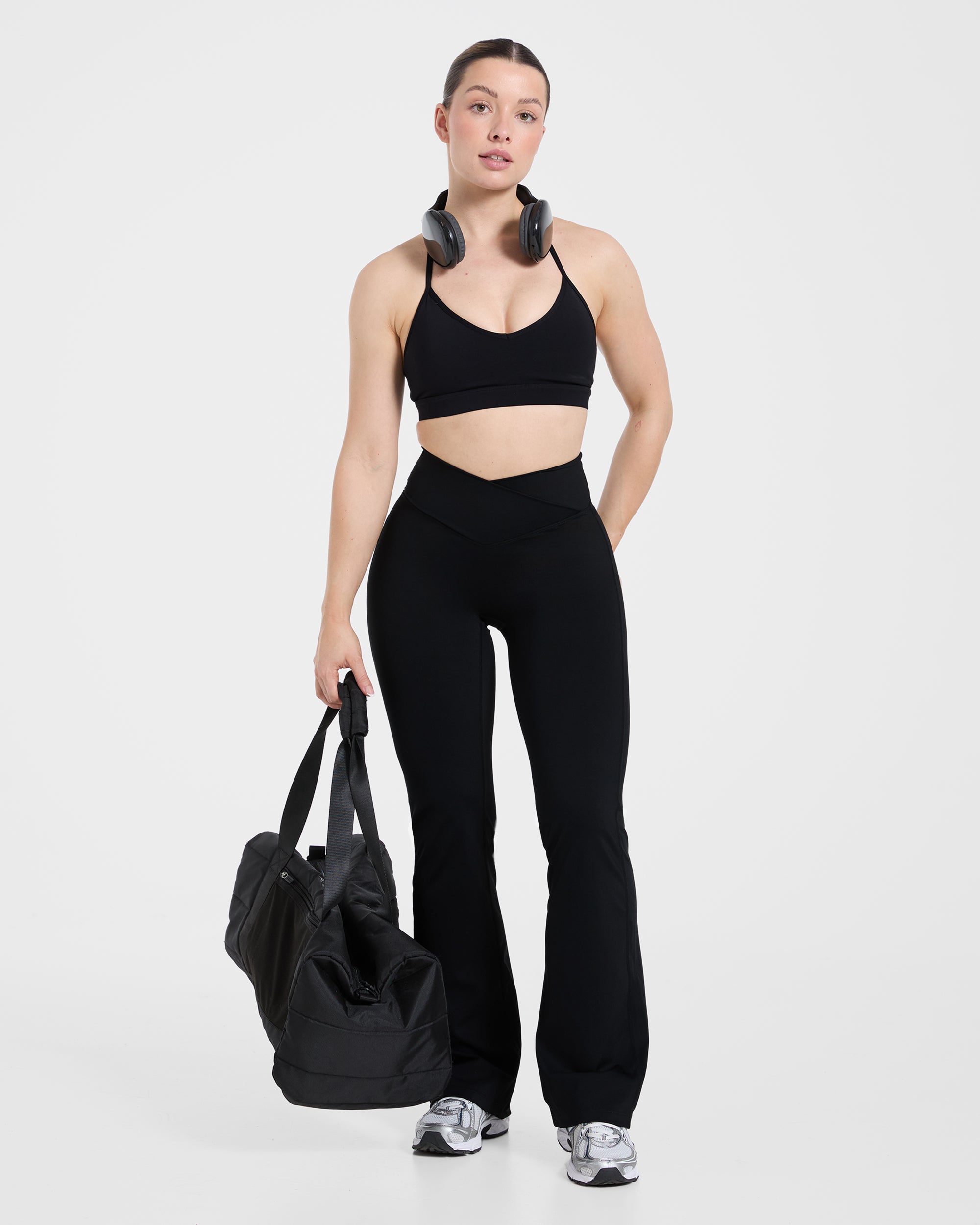 Sculpt Wrap Flared Leggings - Noir