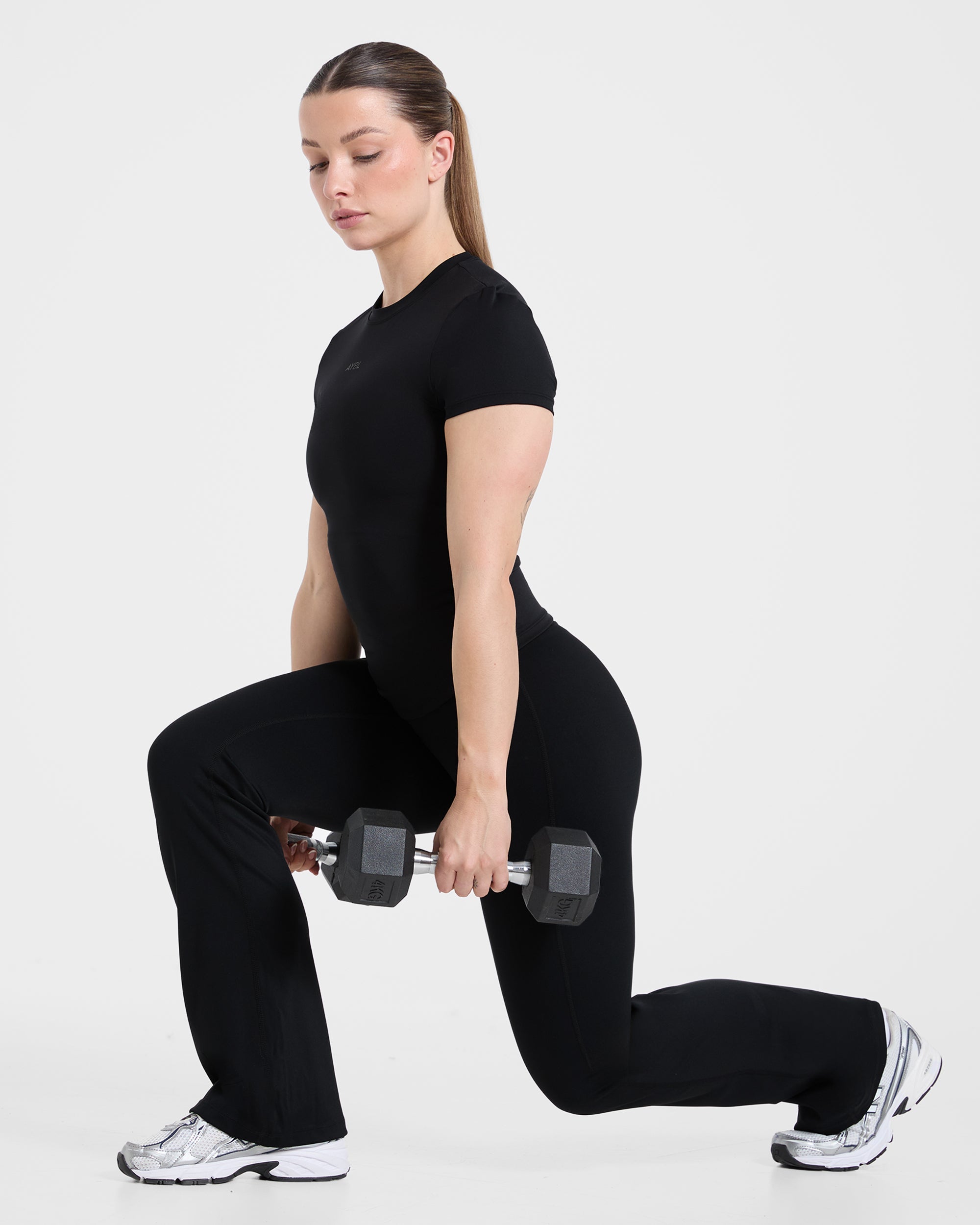 Sculpt Wrap Flared Leggings - Noir