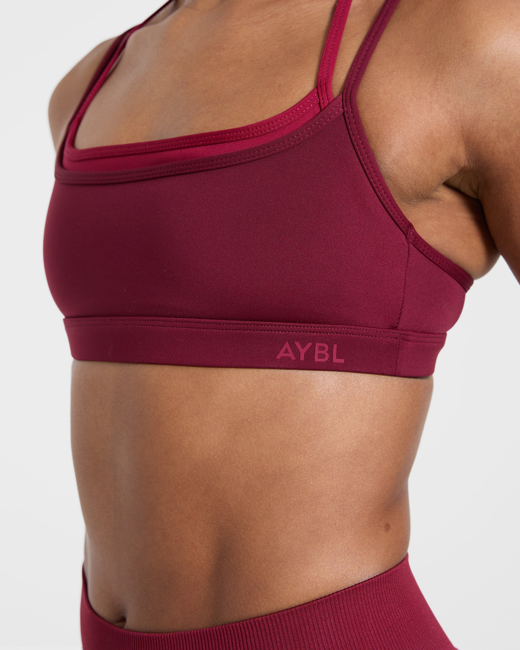 Essential Double Layer Sports Bra - Burgundy